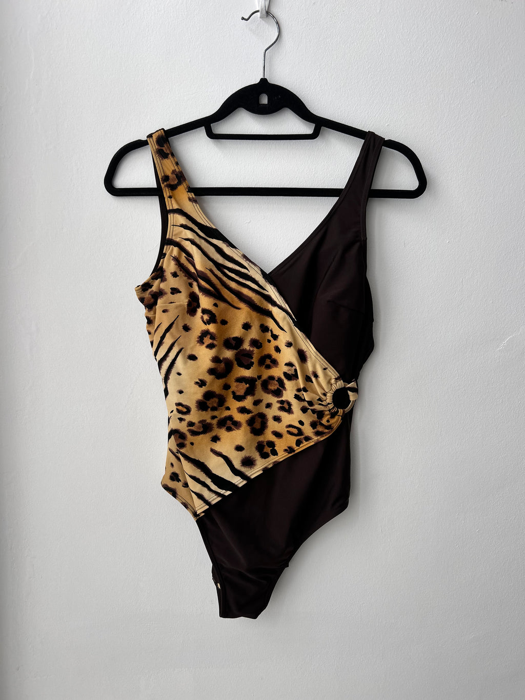 Brown And Tiger Print Swimsuit Size 12