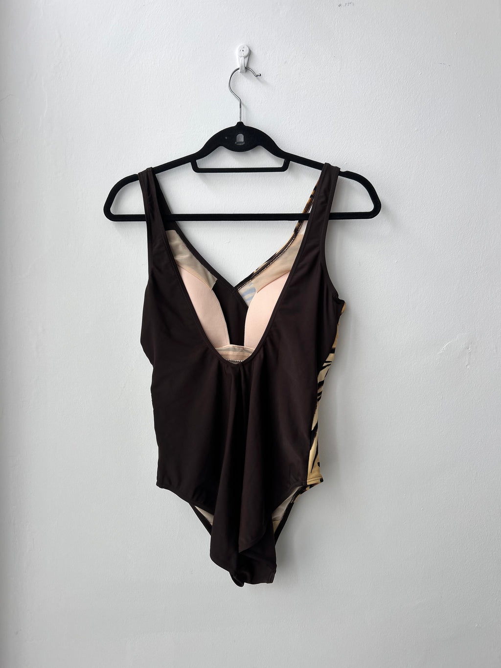 Brown And Tiger Print Swimsuit Size 12