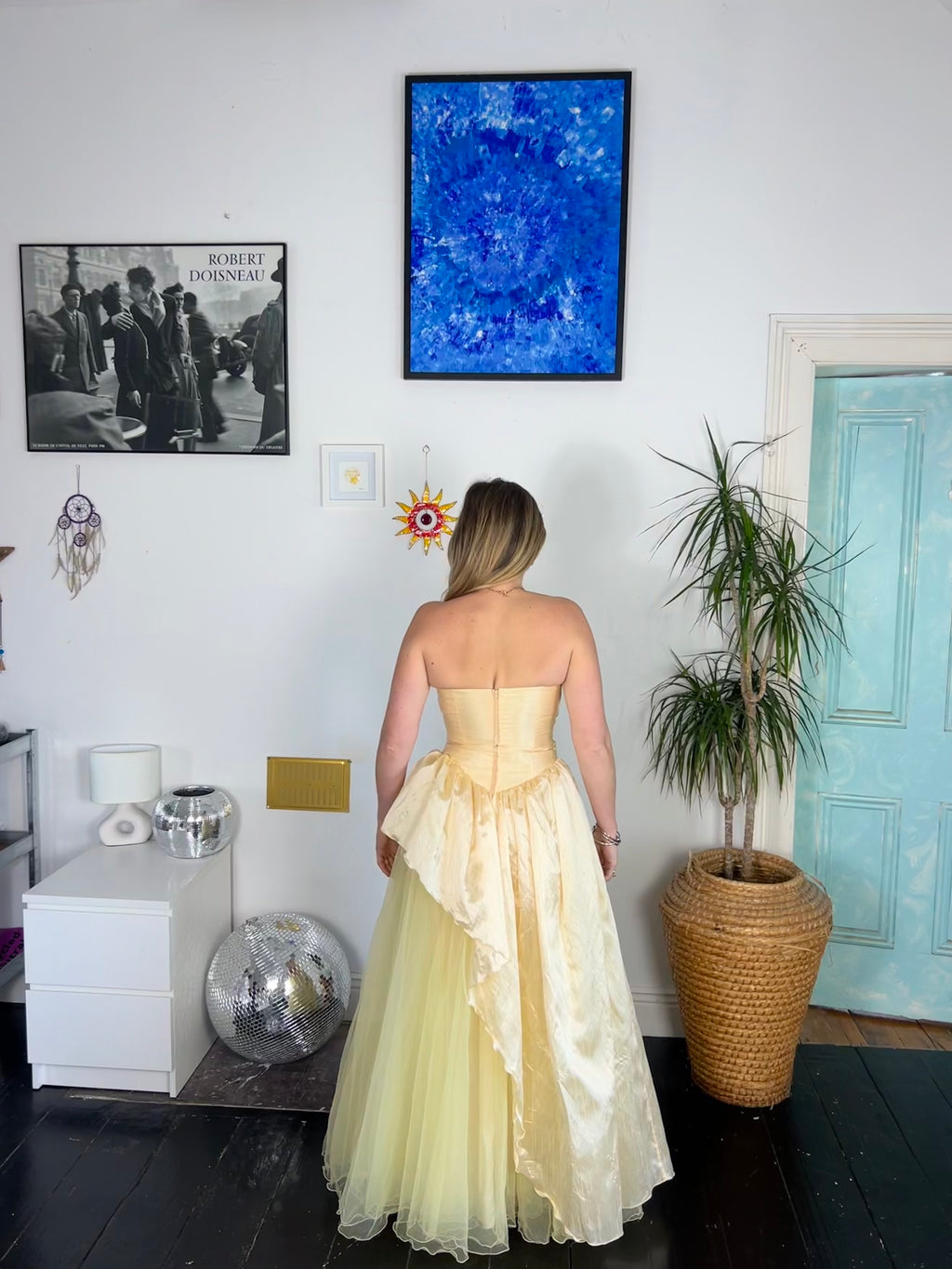 Yellow 1950's Wedding Dress Size 8