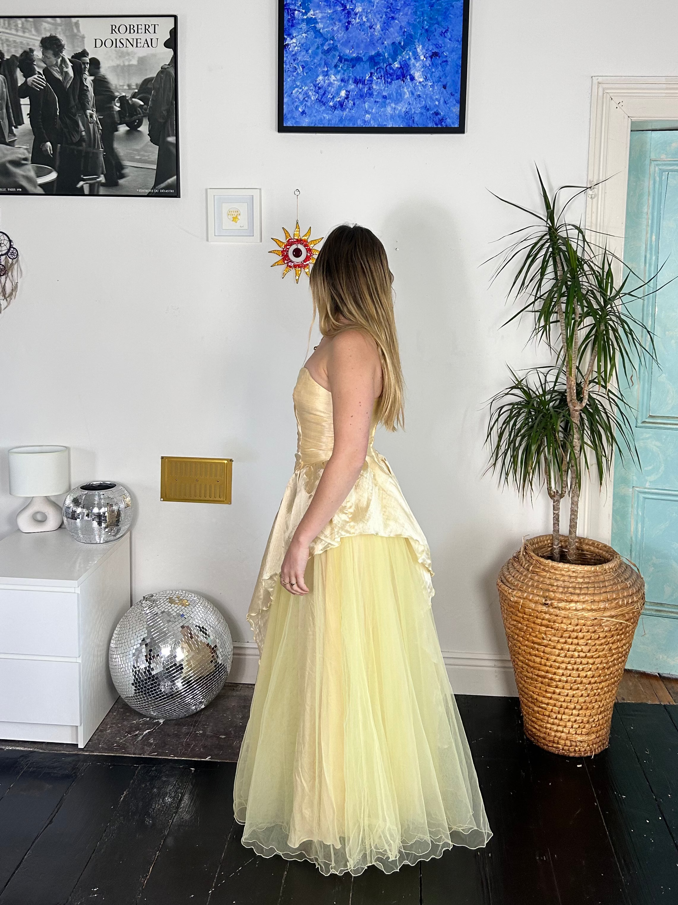 Yellow 1950's Wedding Dress Size 8