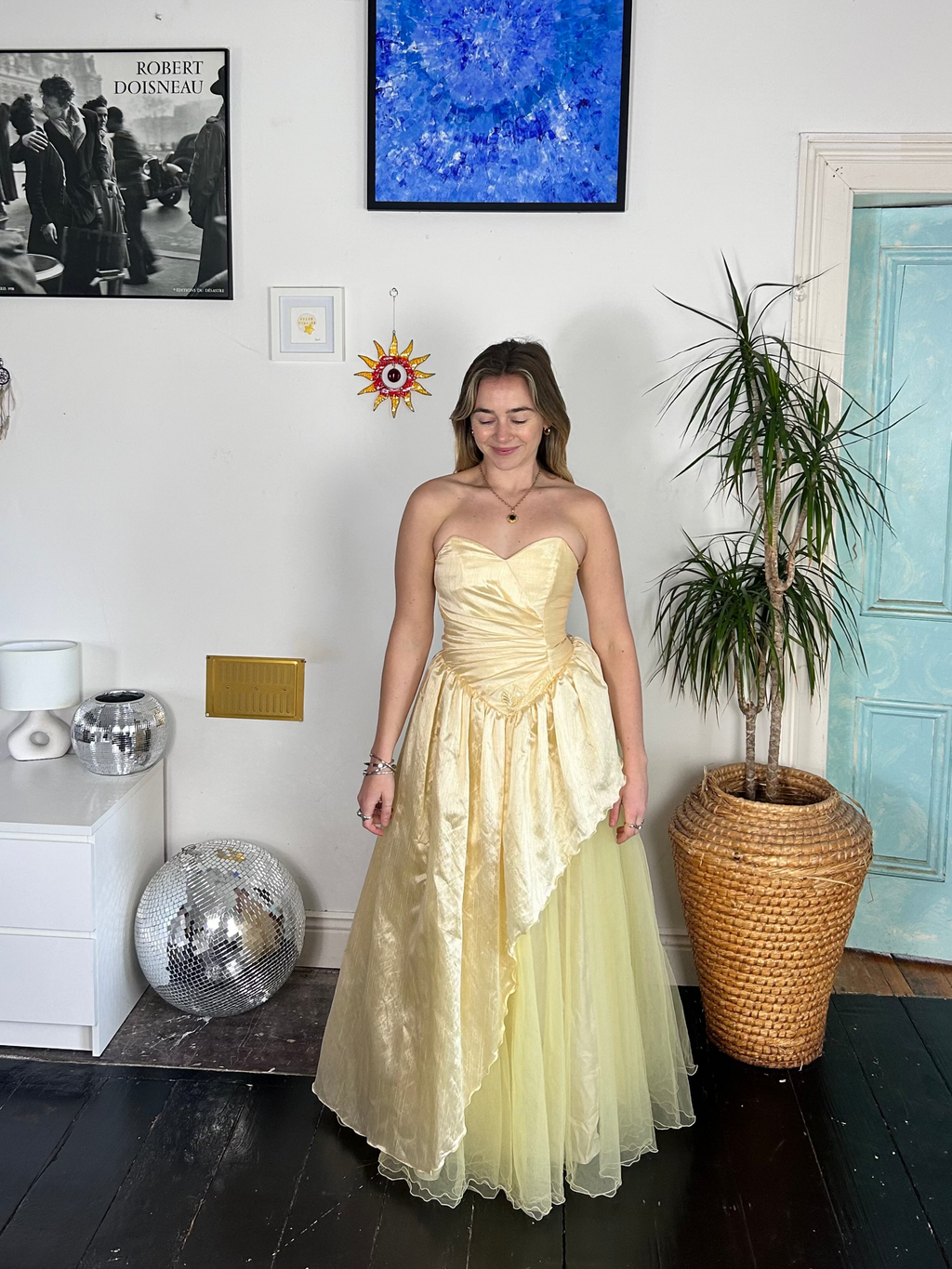 Yellow 1950's Wedding Dress Size 8