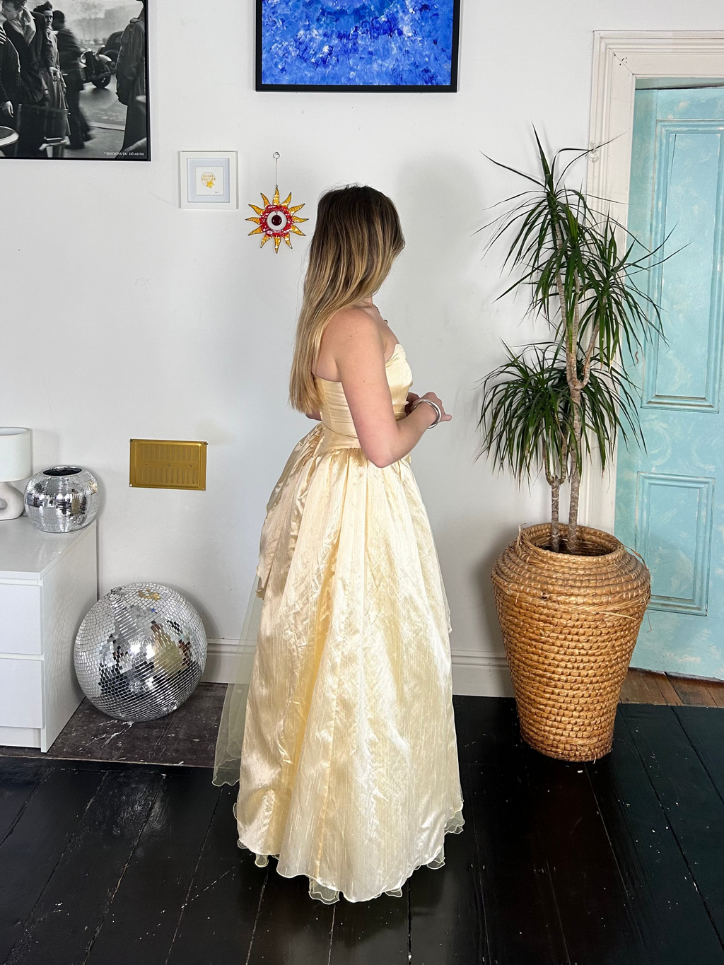 Yellow 1950's Wedding Dress Size 8