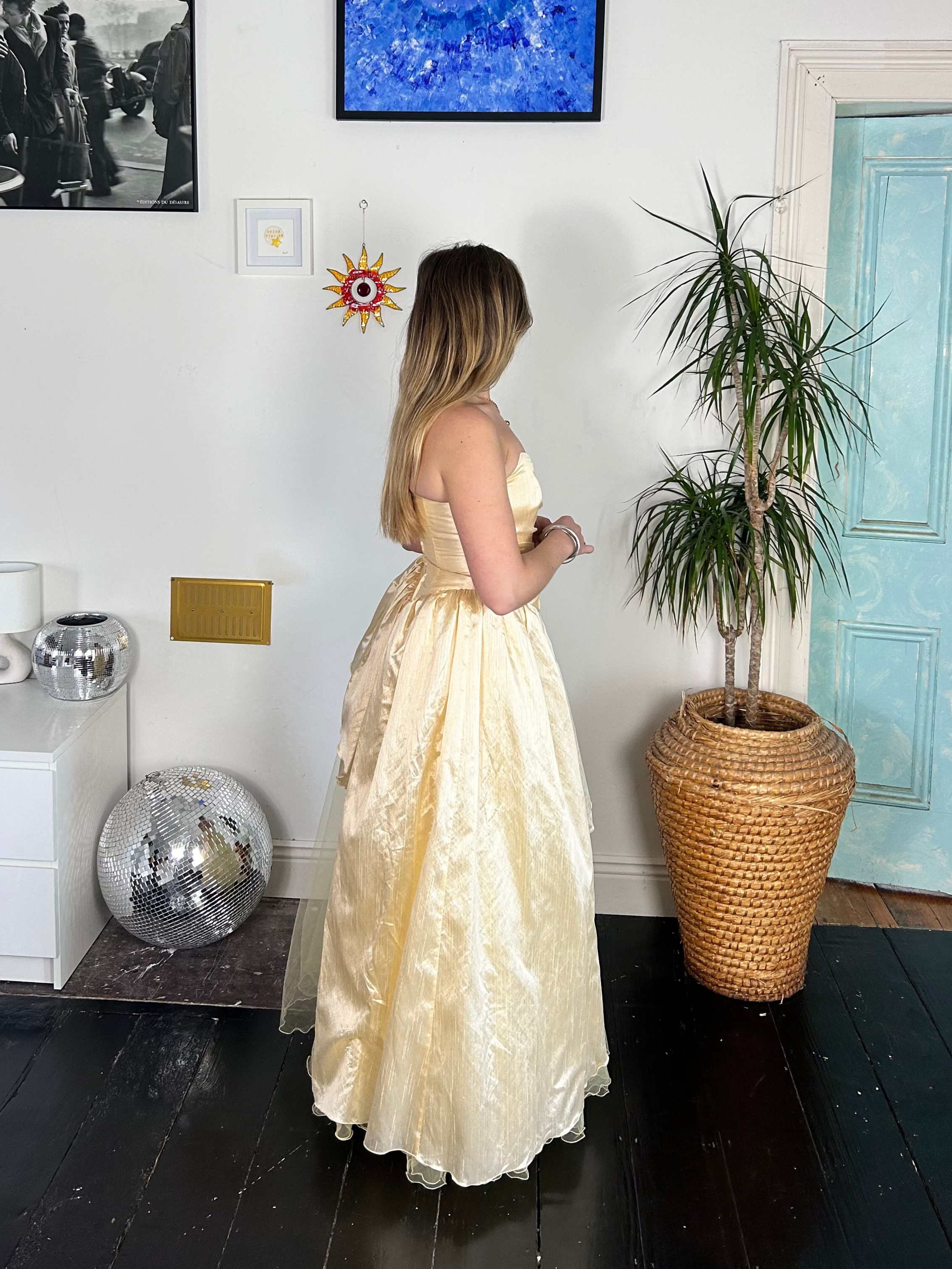 Yellow 1950's Wedding Dress Size 8