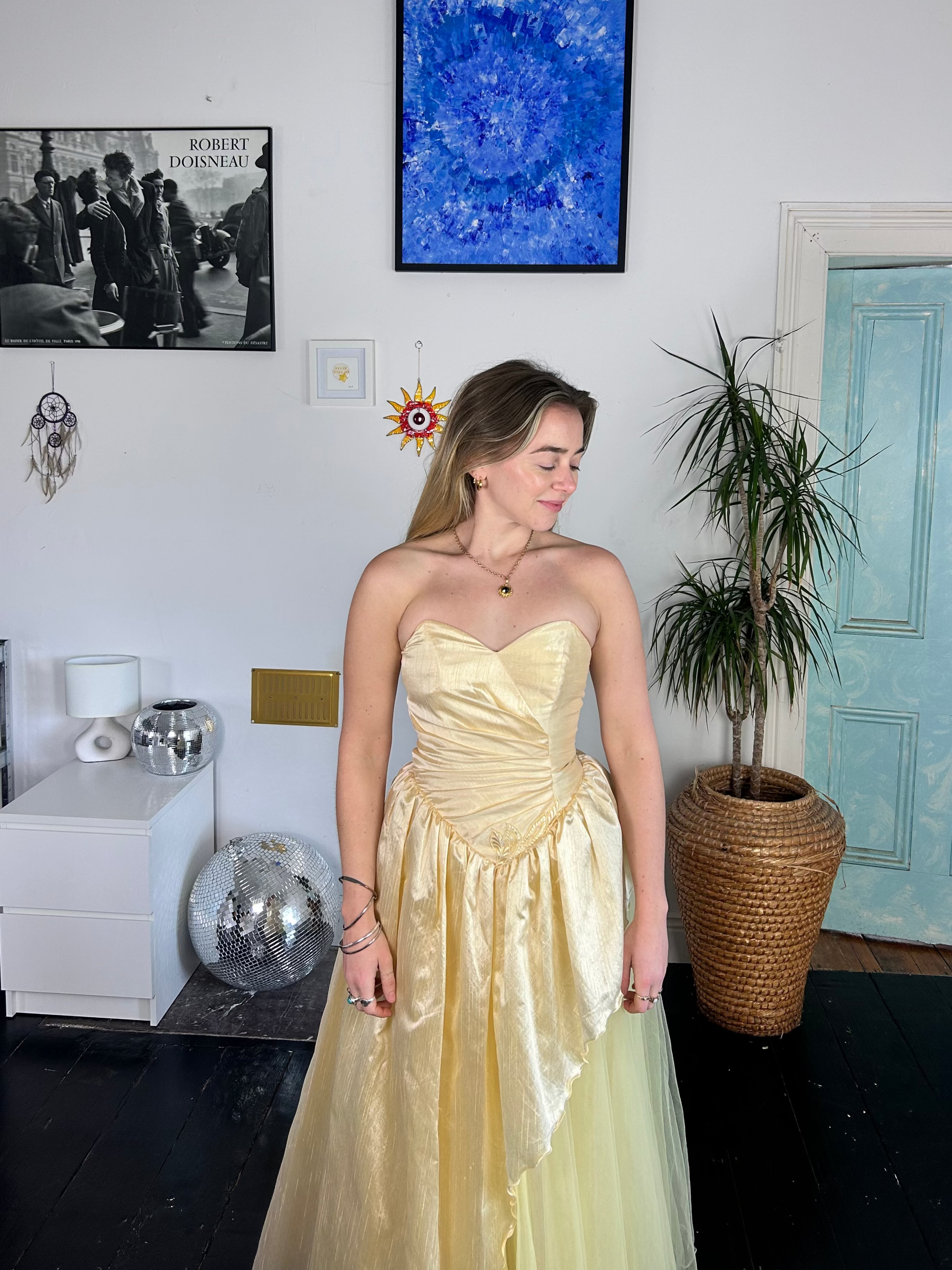 Yellow 1950's Wedding Dress Size 8