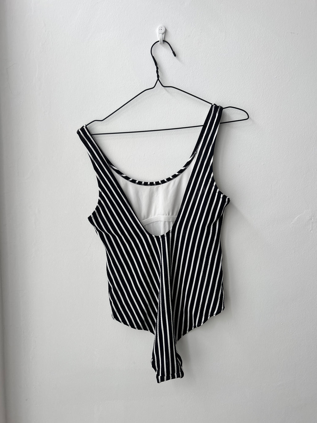 Black And White Striped Swimsuit Size 14