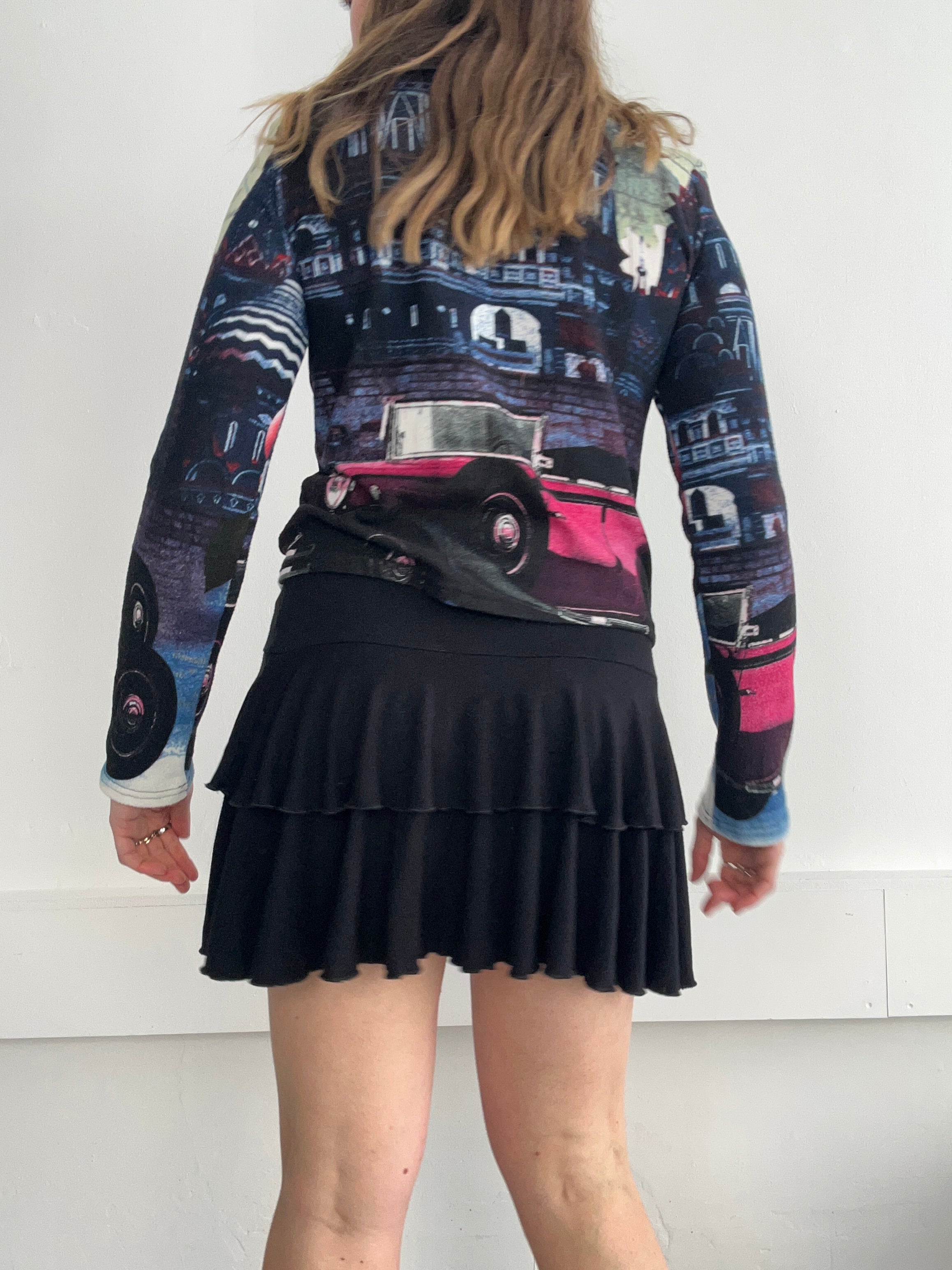 Car Print 90's Cardigan Size 10