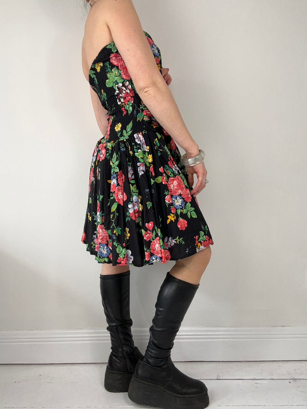 80's Flroal Mini Dress Size 12