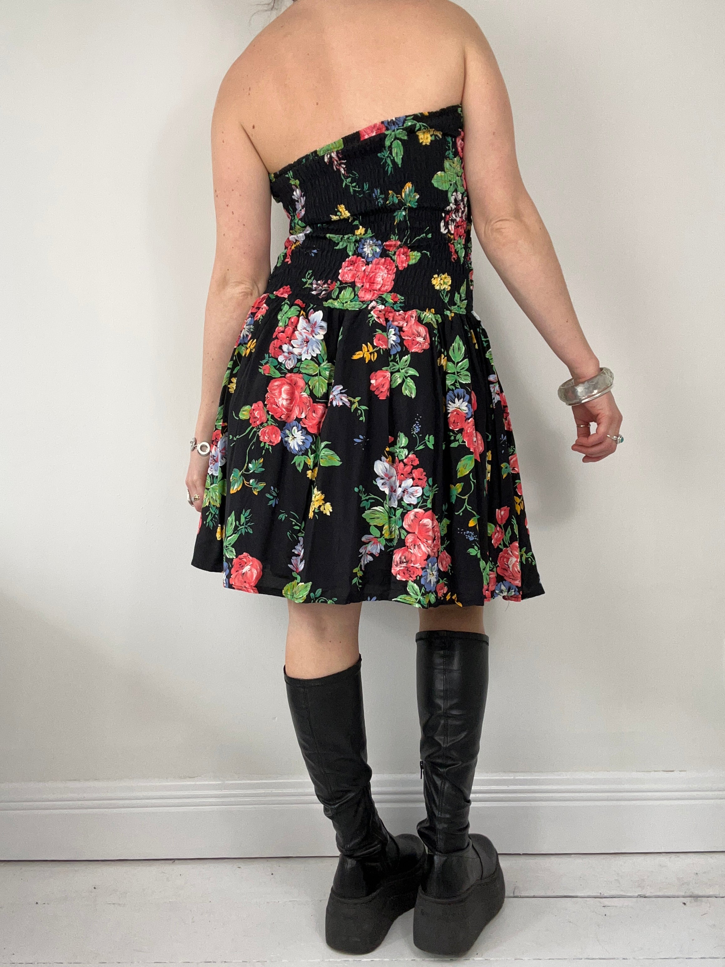 80's Flroal Mini Dress Size 12