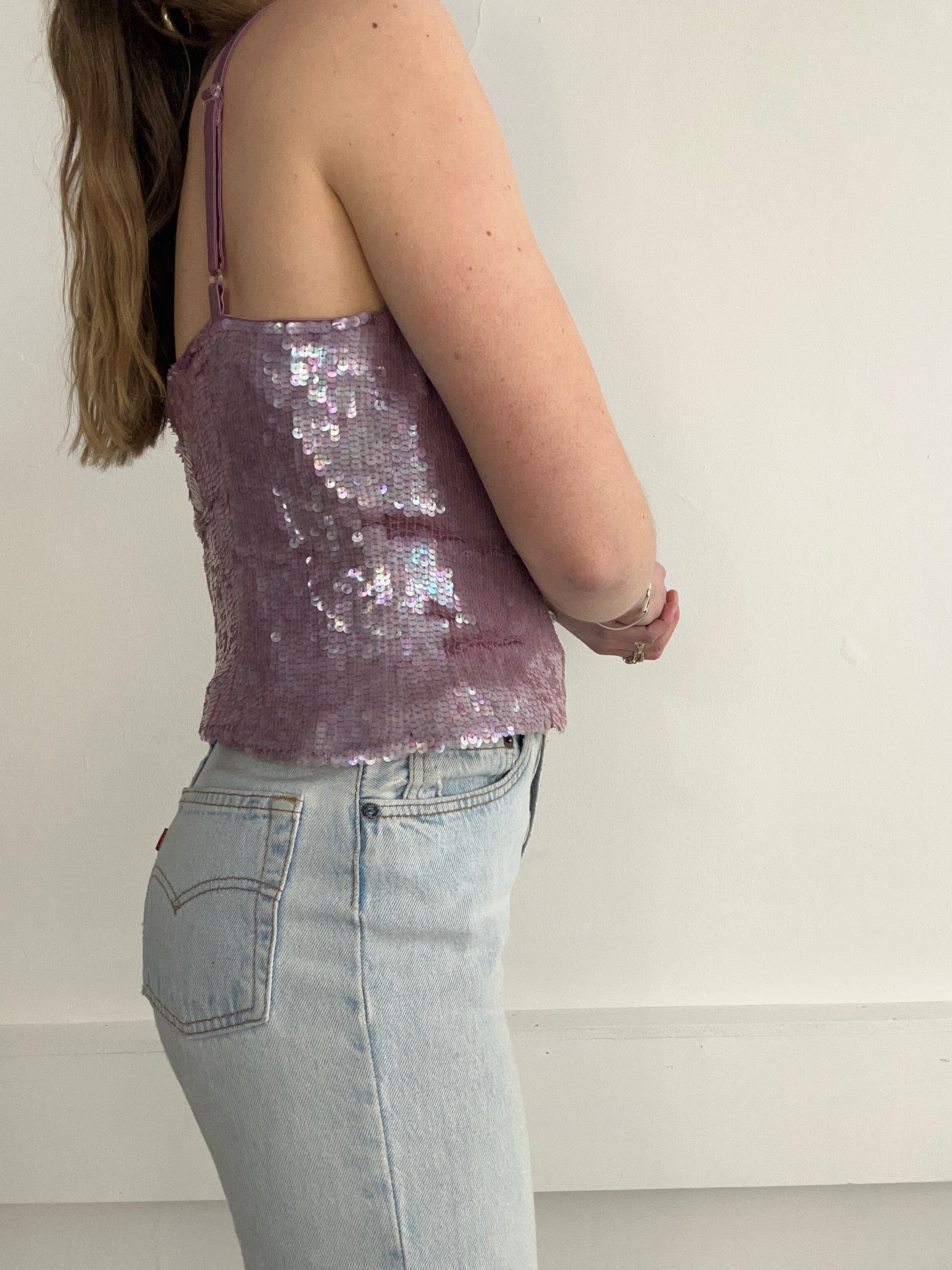Lilac 80's Sequin Cami Top Size 12
