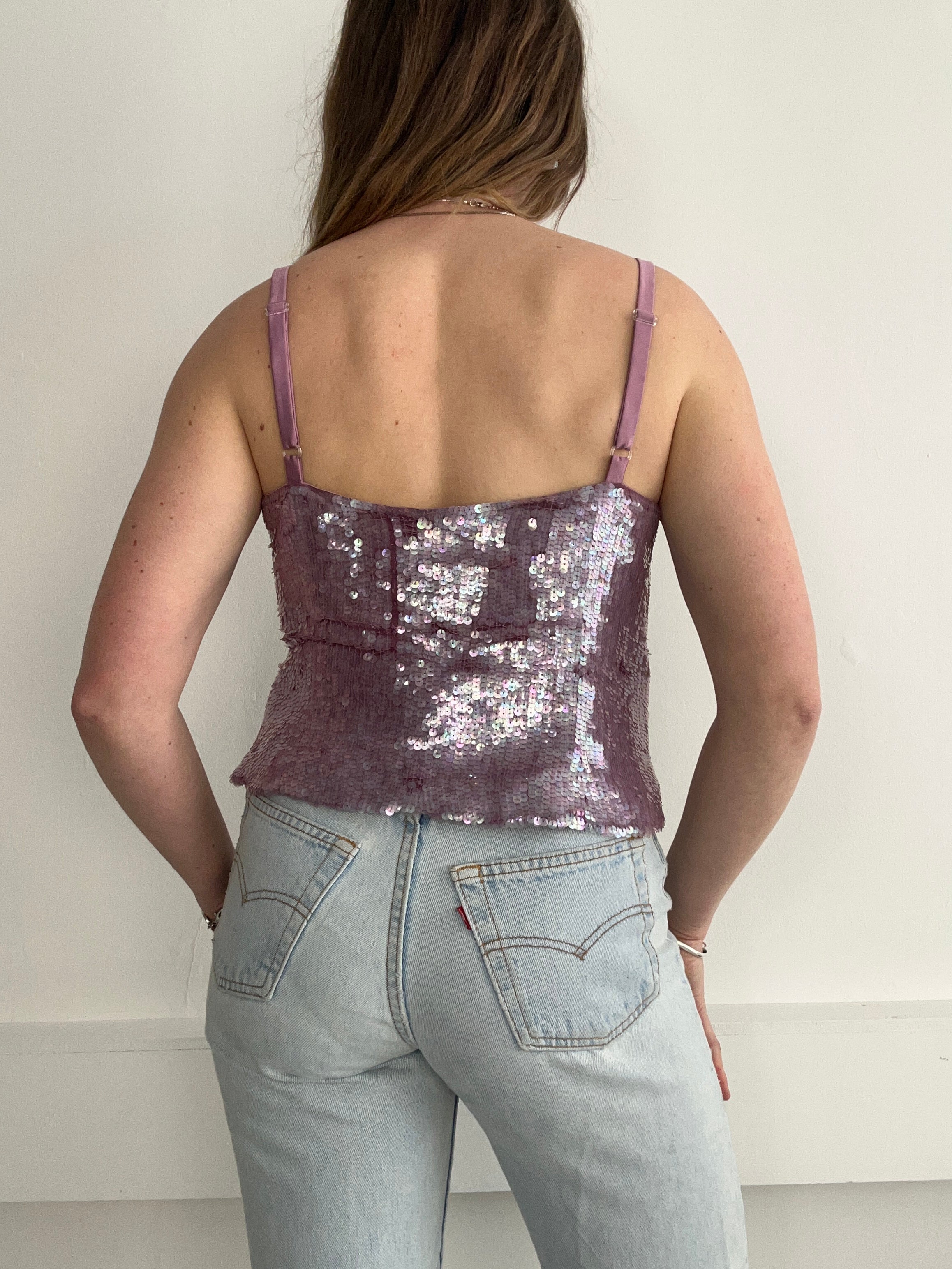 Lilac 80's Sequin Cami Top Size 12