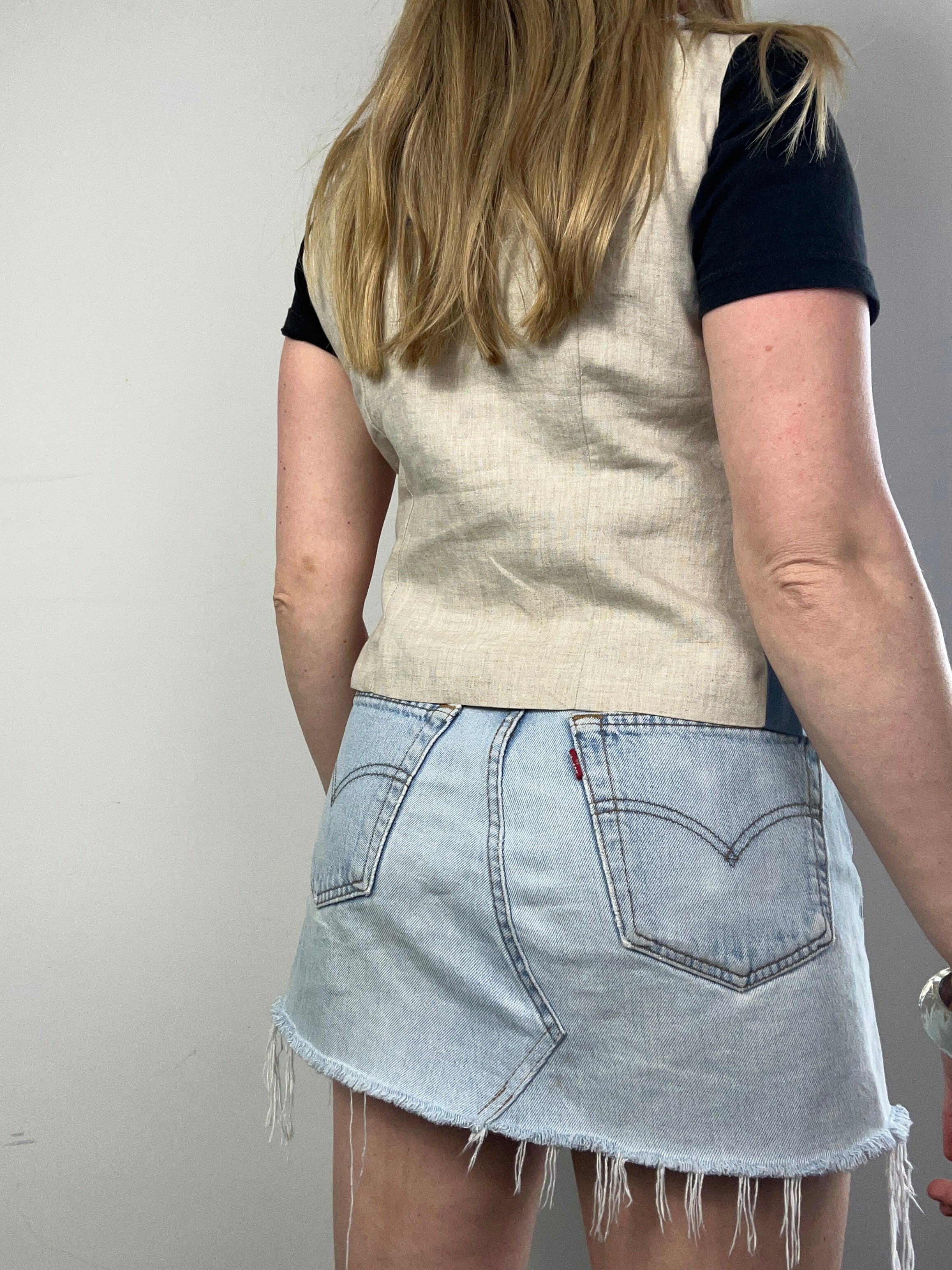 Embropidred Colour Block Waistcoat Size S