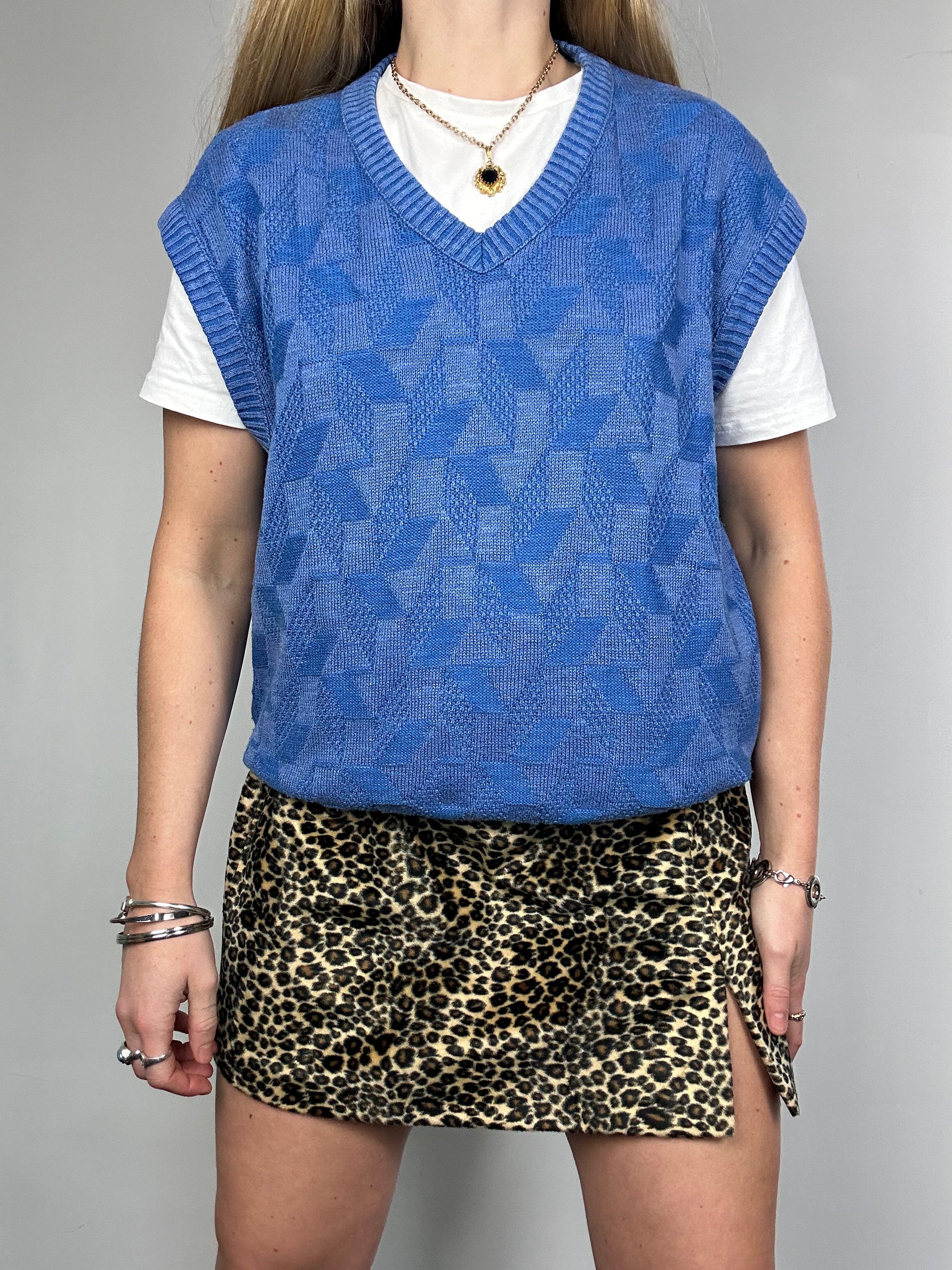 Furry Cheetah print Mini Skirt Size 12