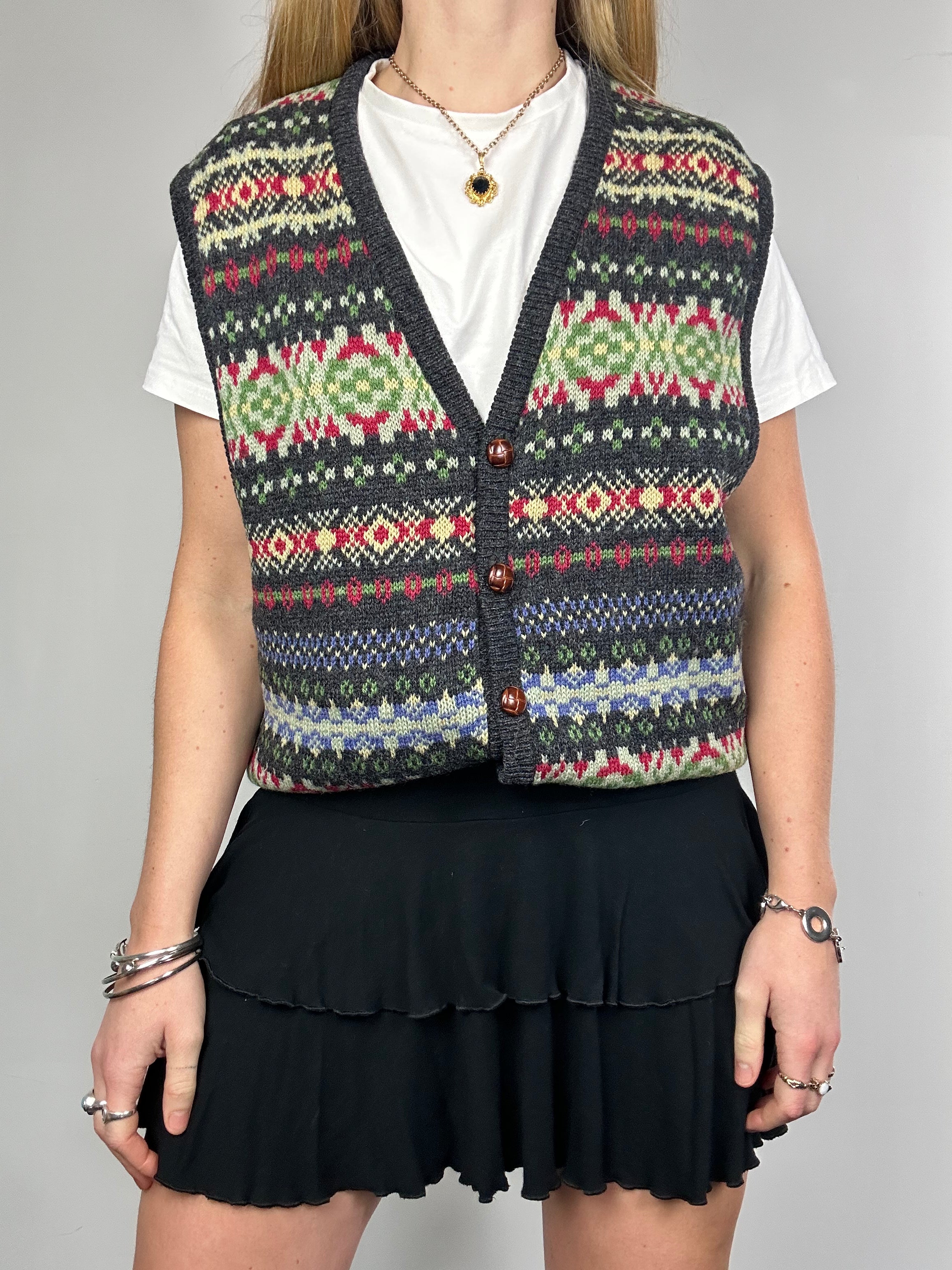 Button Down 90's Sweater Vest Size M
