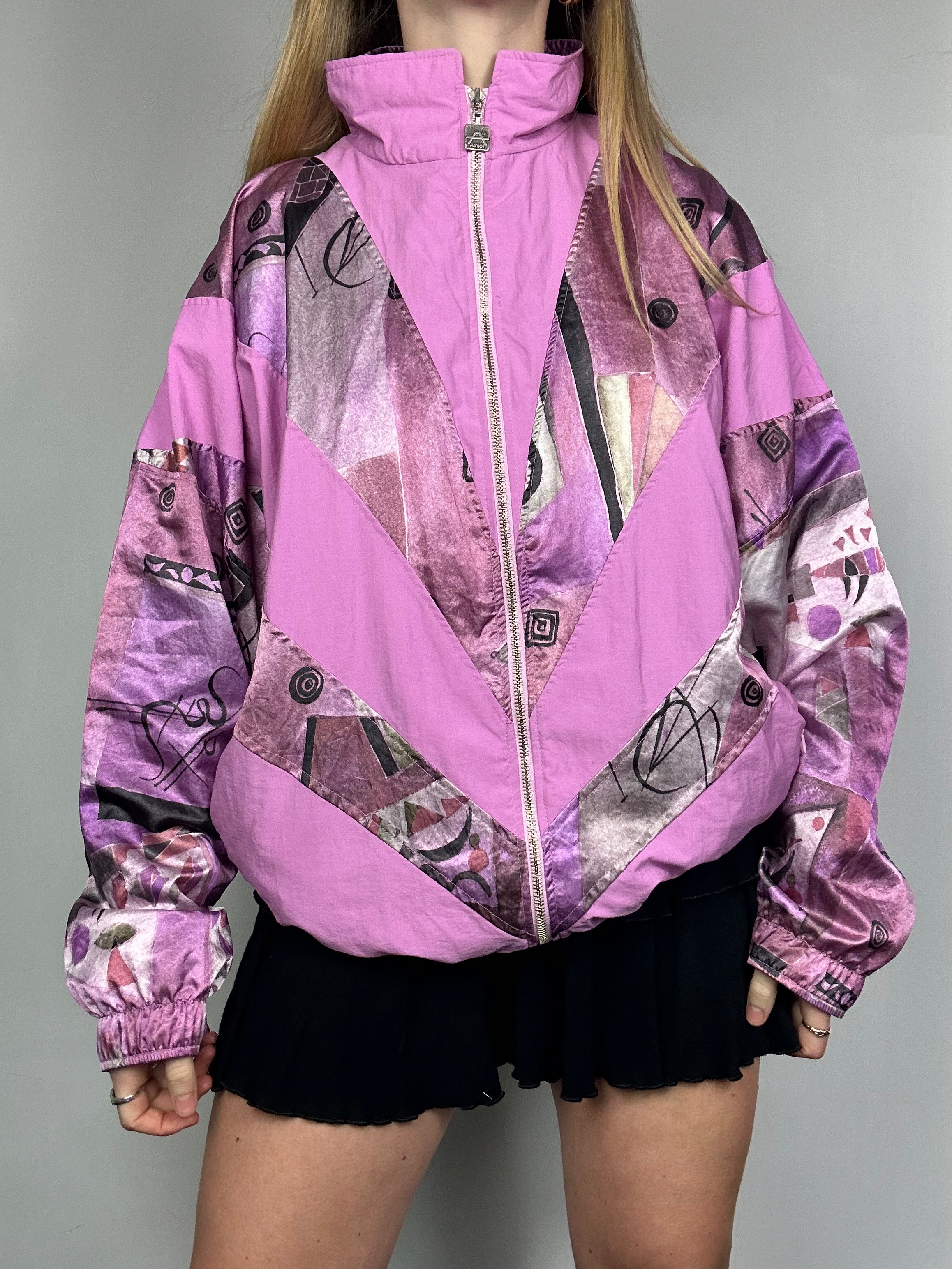 Pruple Swirl Shell Jacket 80's Size L