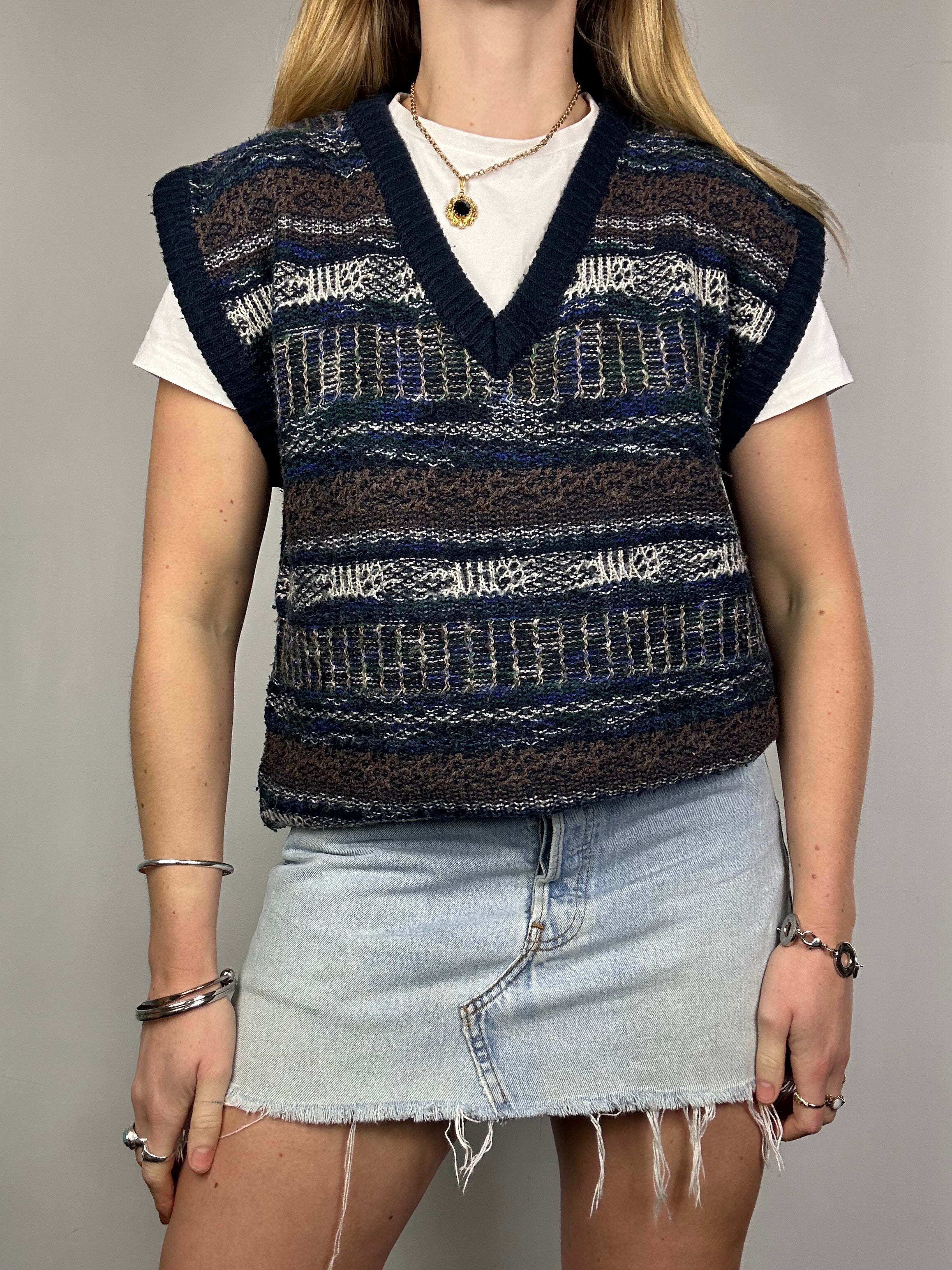 Navy 80's Knit Sweater Size 12