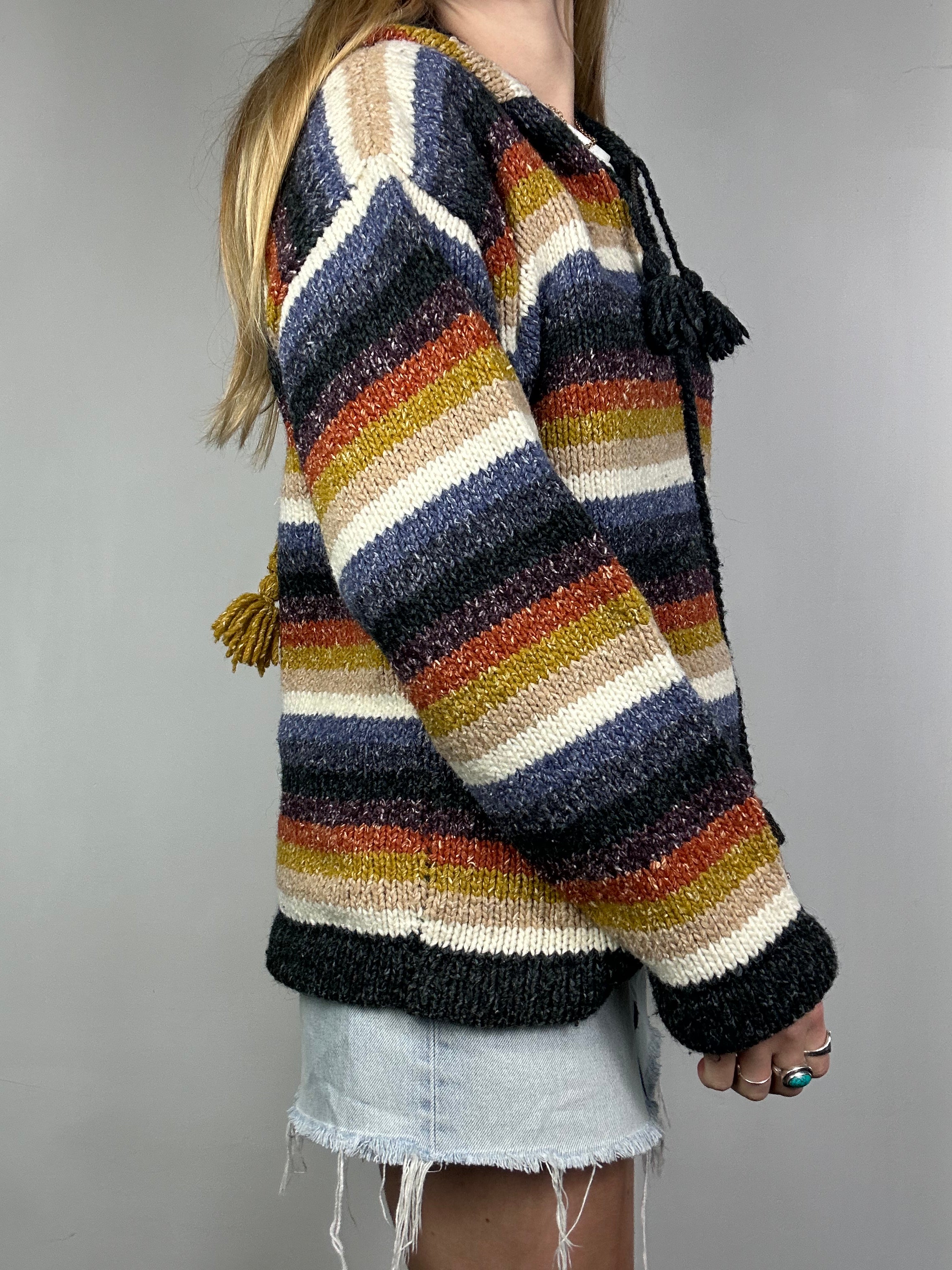 Striped Knit Hoodie Size 10