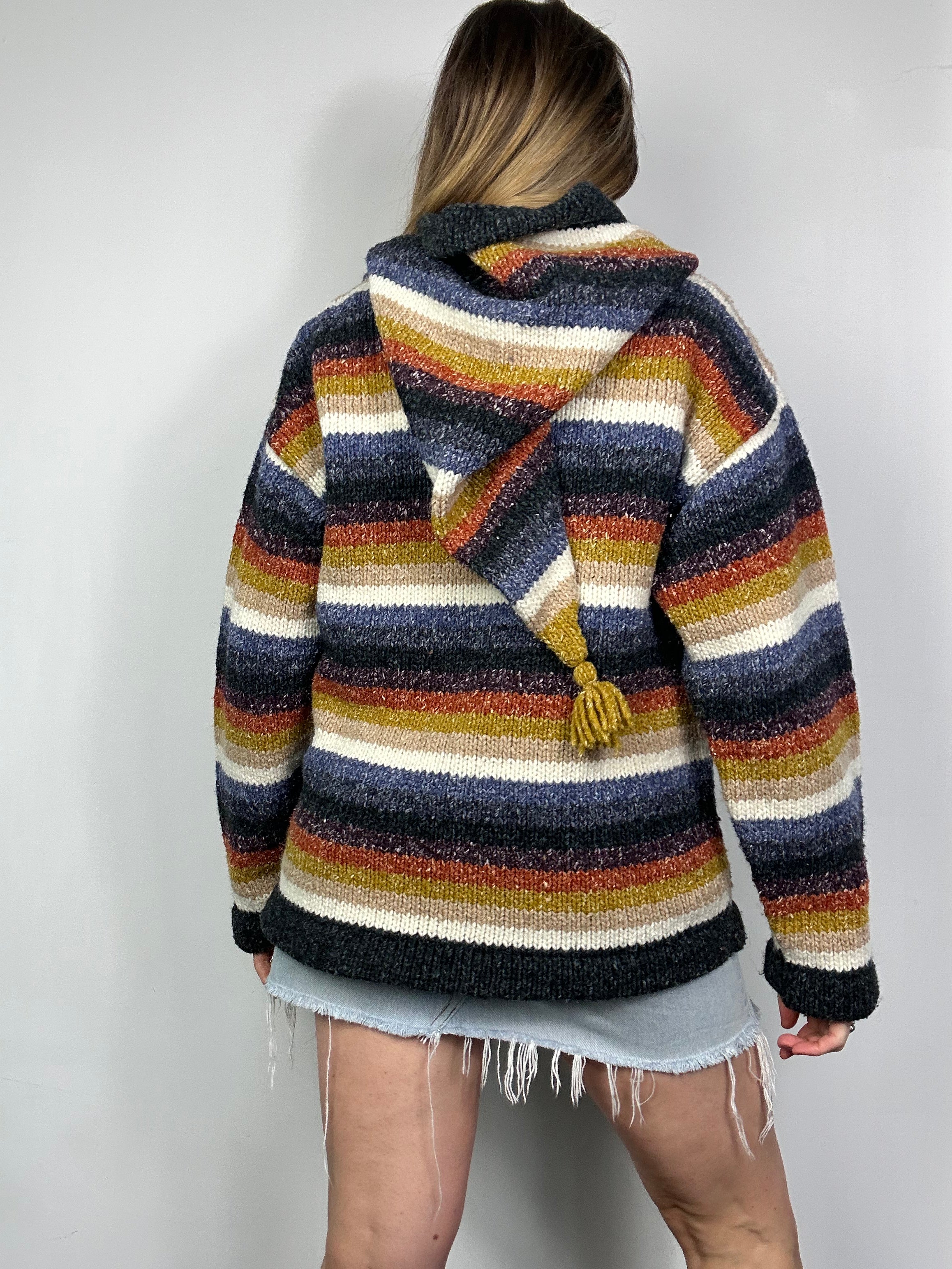 Striped Knit Hoodie Size 10