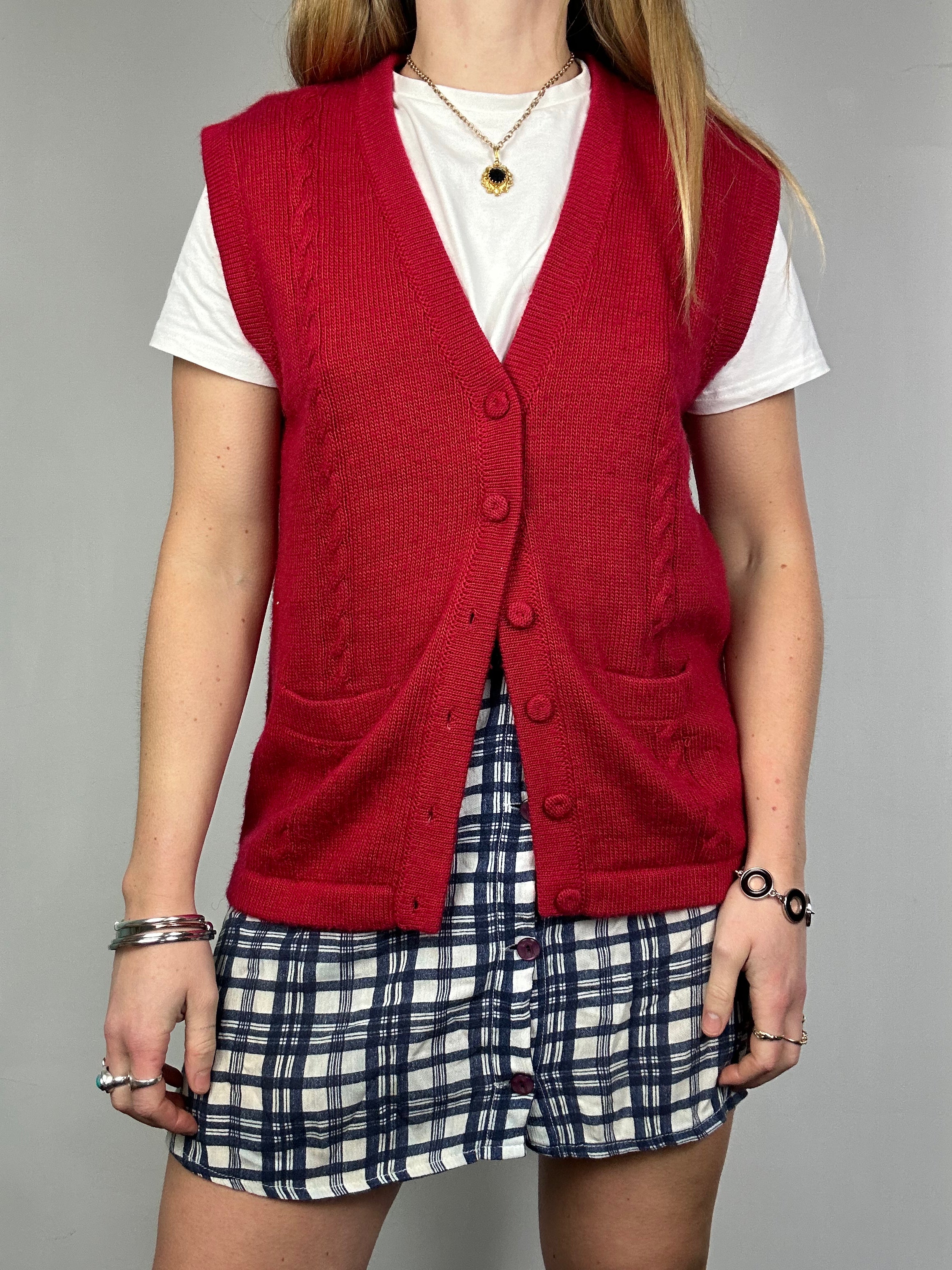 Red Knit Sweater vest Size 10