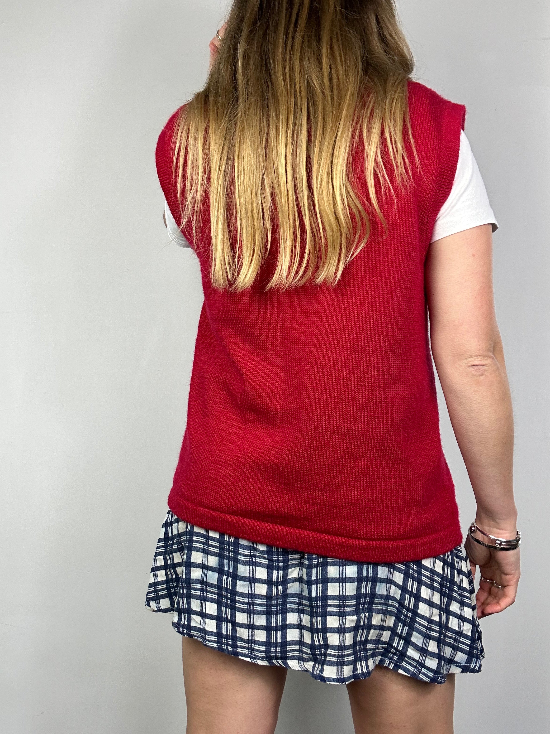 Red Knit Sweater vest Size 10