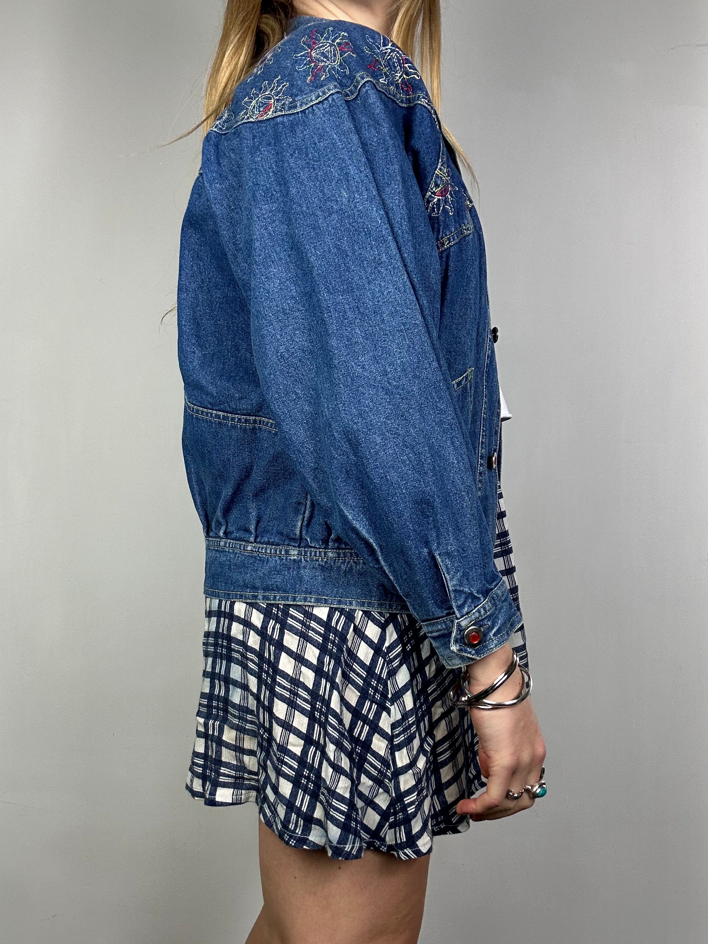 Sun embroidered Denim jacket Size S