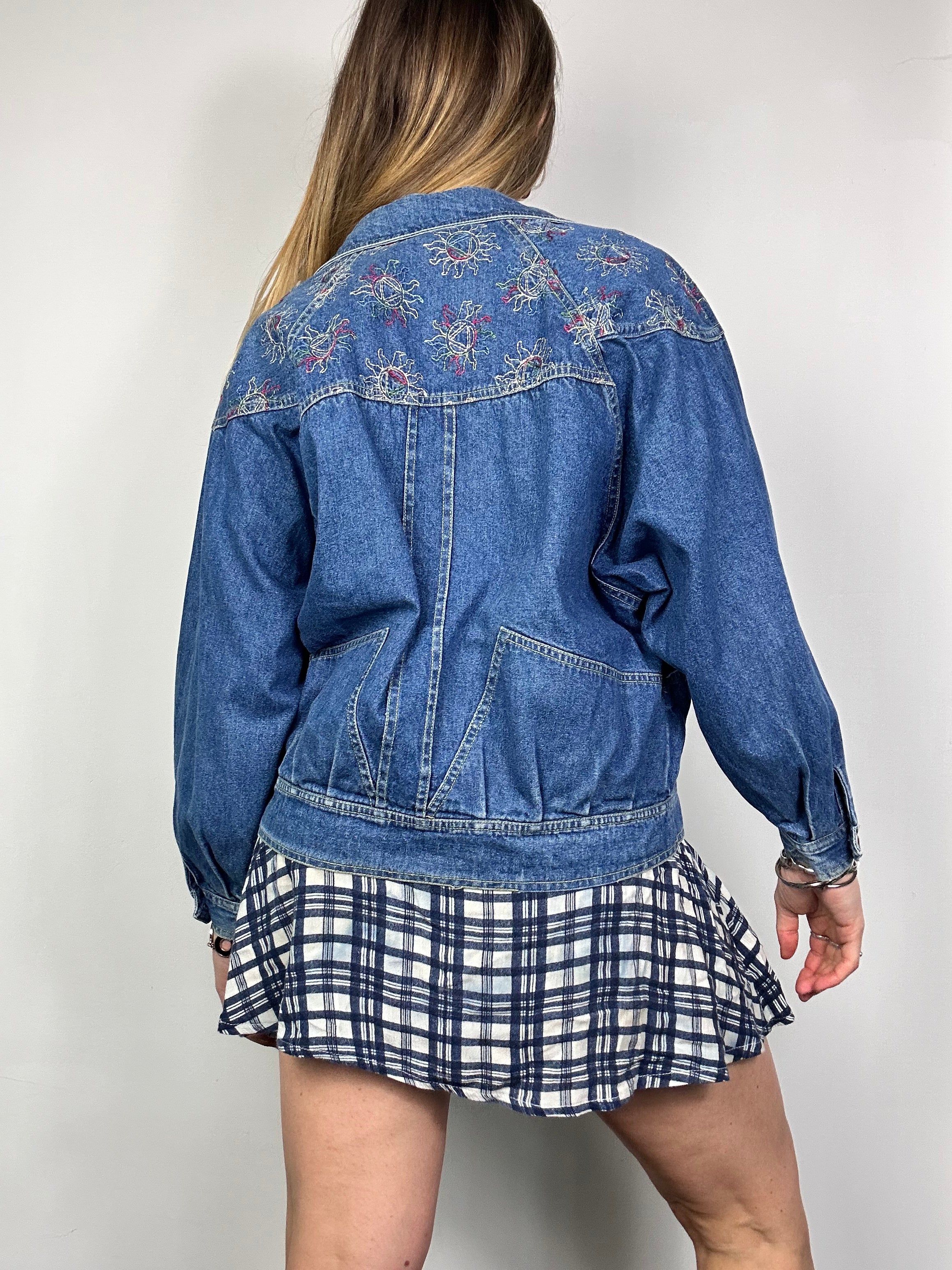Sun embroidered Denim jacket Size S