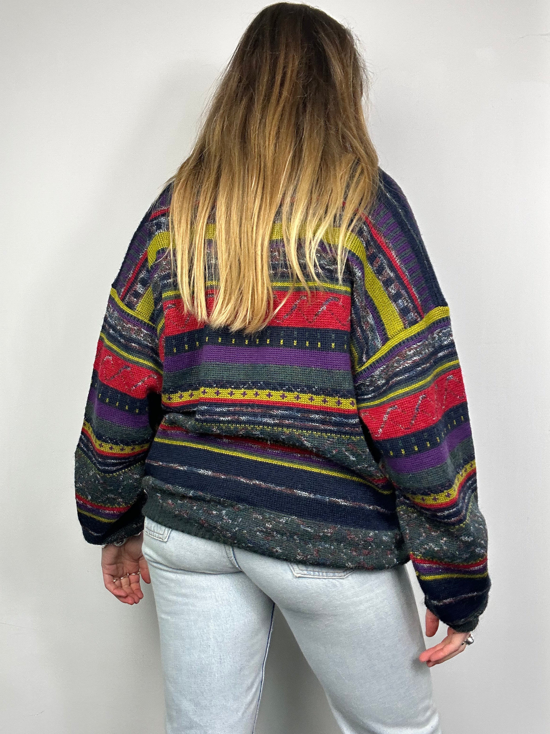 Aztec Knit 80's Cardi Size S/M
