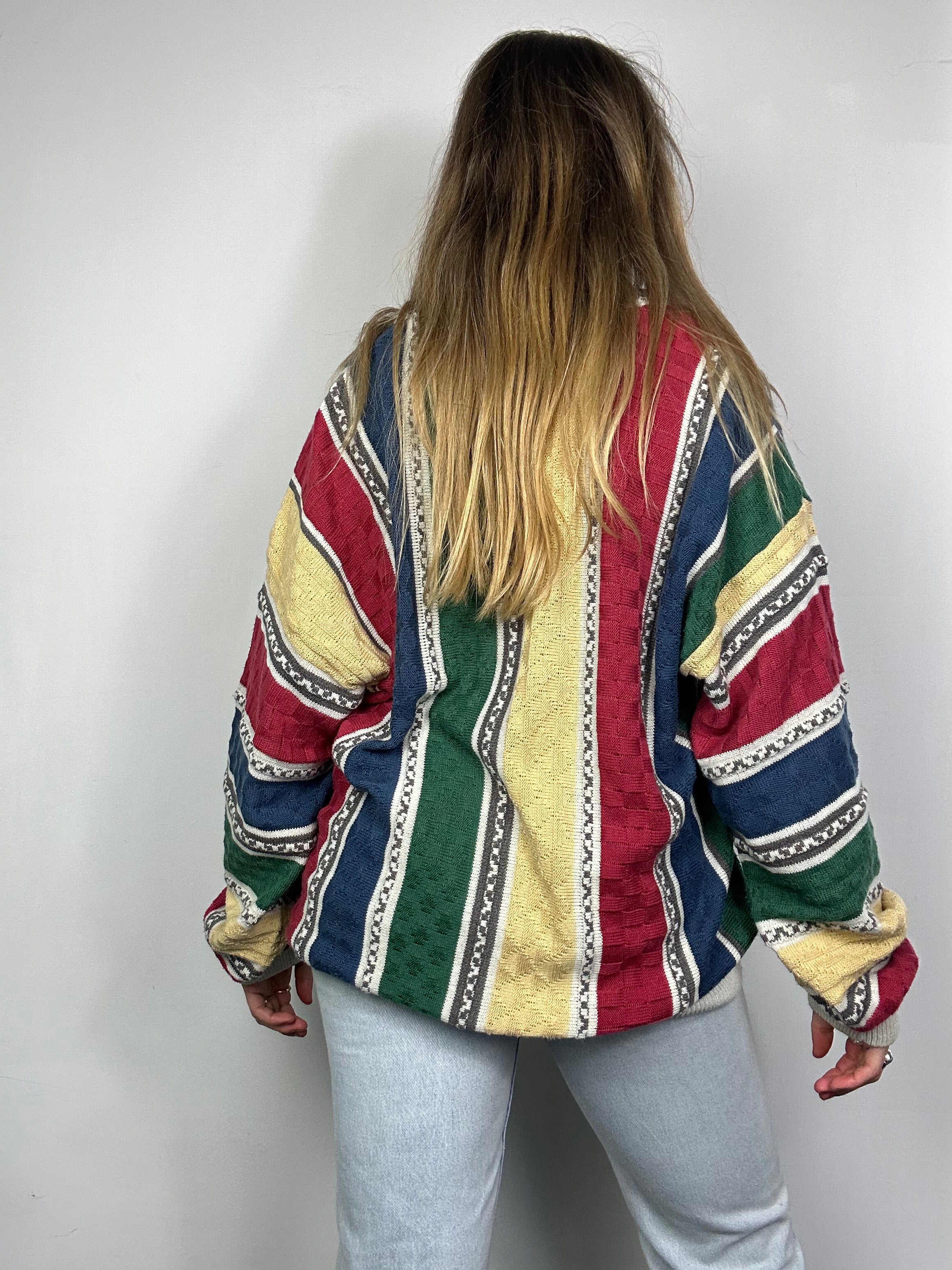 Striped 80's Cardigan Size M/L