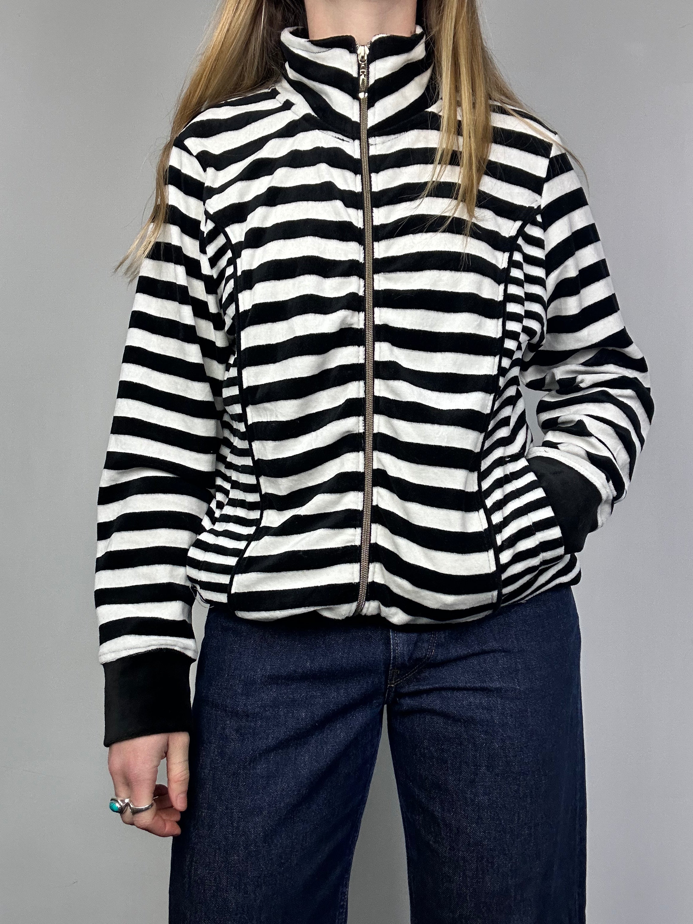 Stripe Velour Track JAcket Size 10