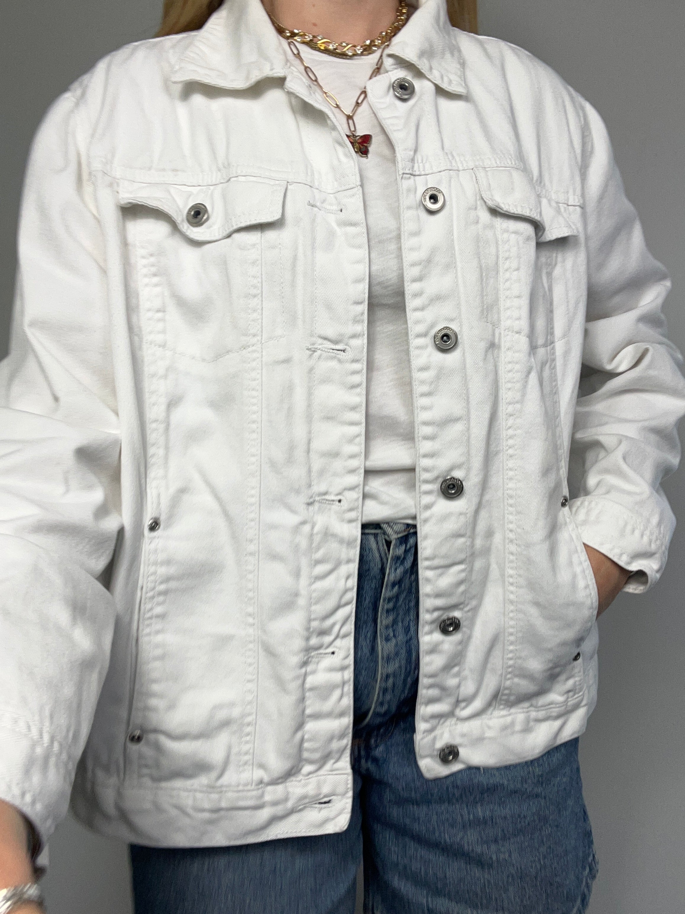 White 90's Denim Jacket Size M