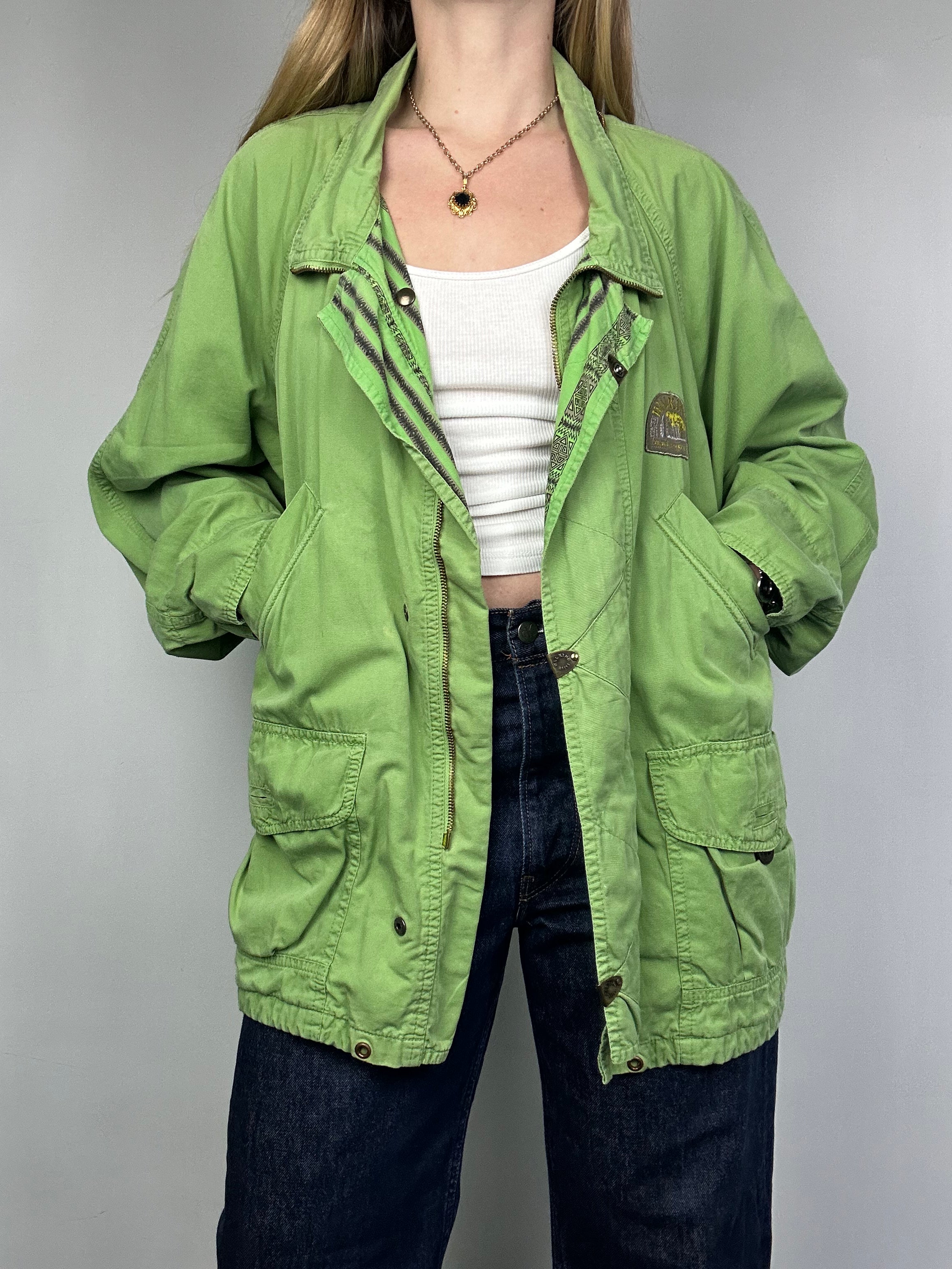 Green 90's Parka Size L