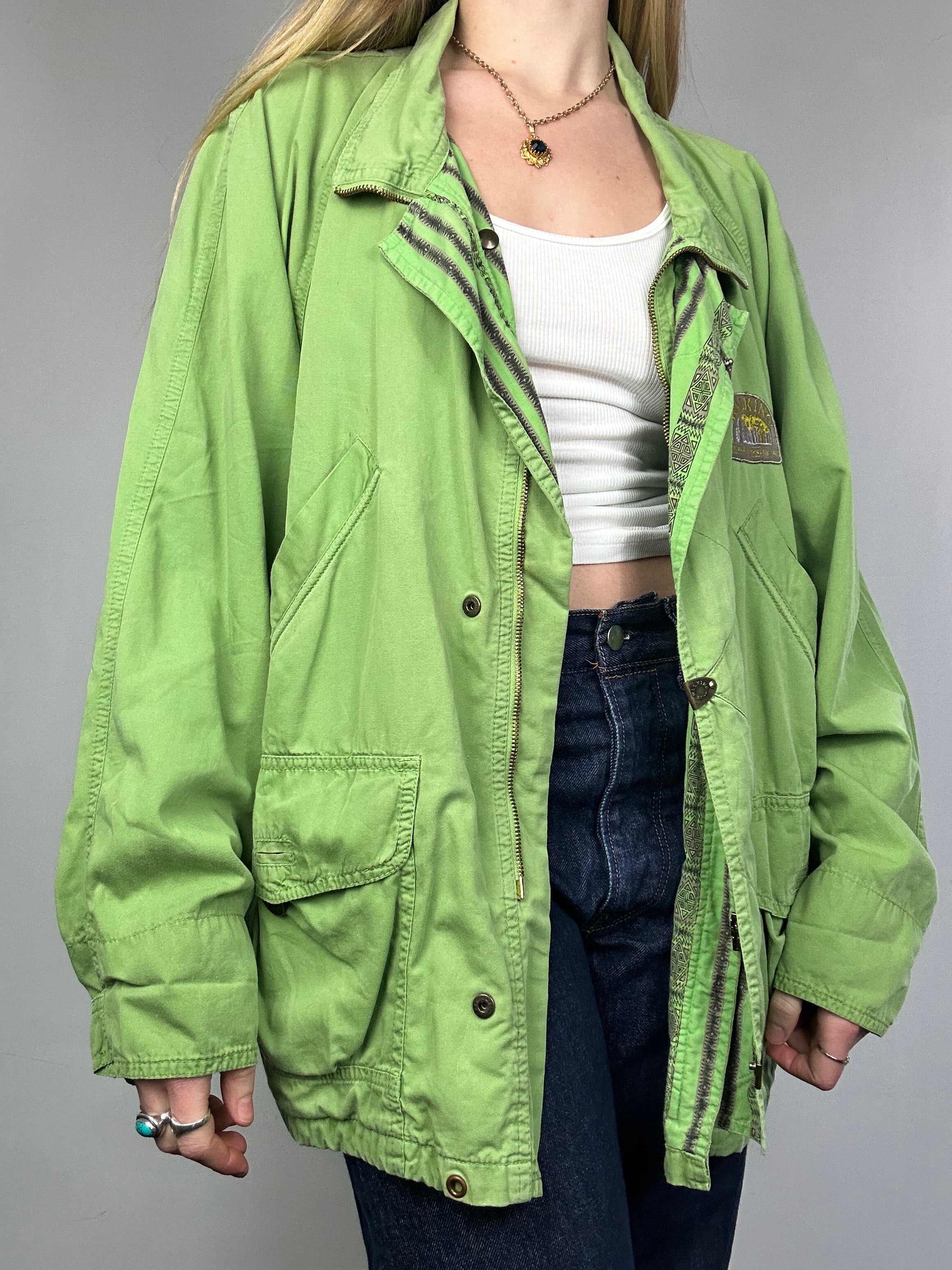 Green 90's Parka Size L