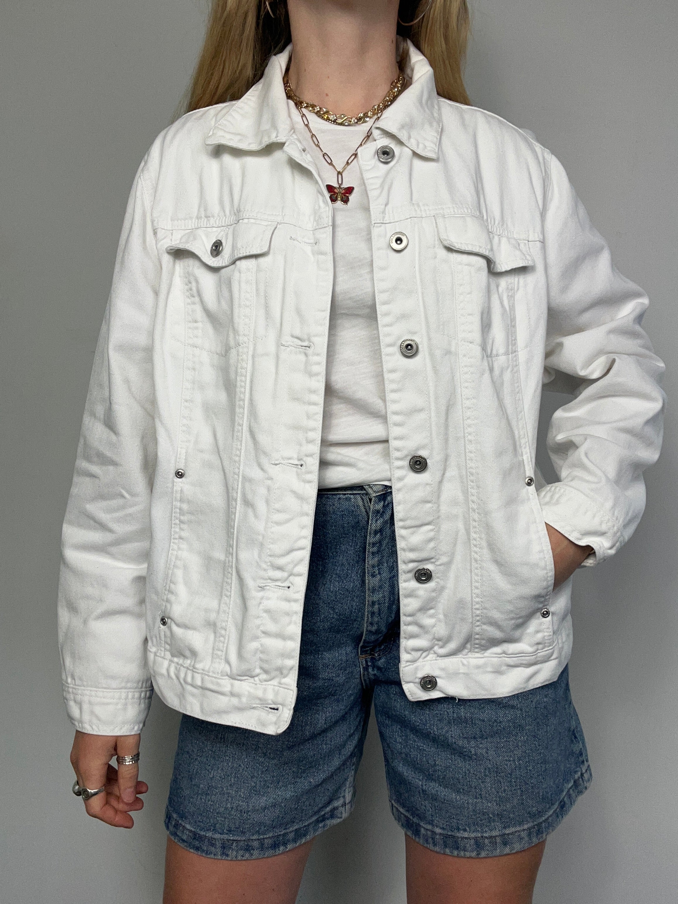 White 90's Denim Jacket Size M