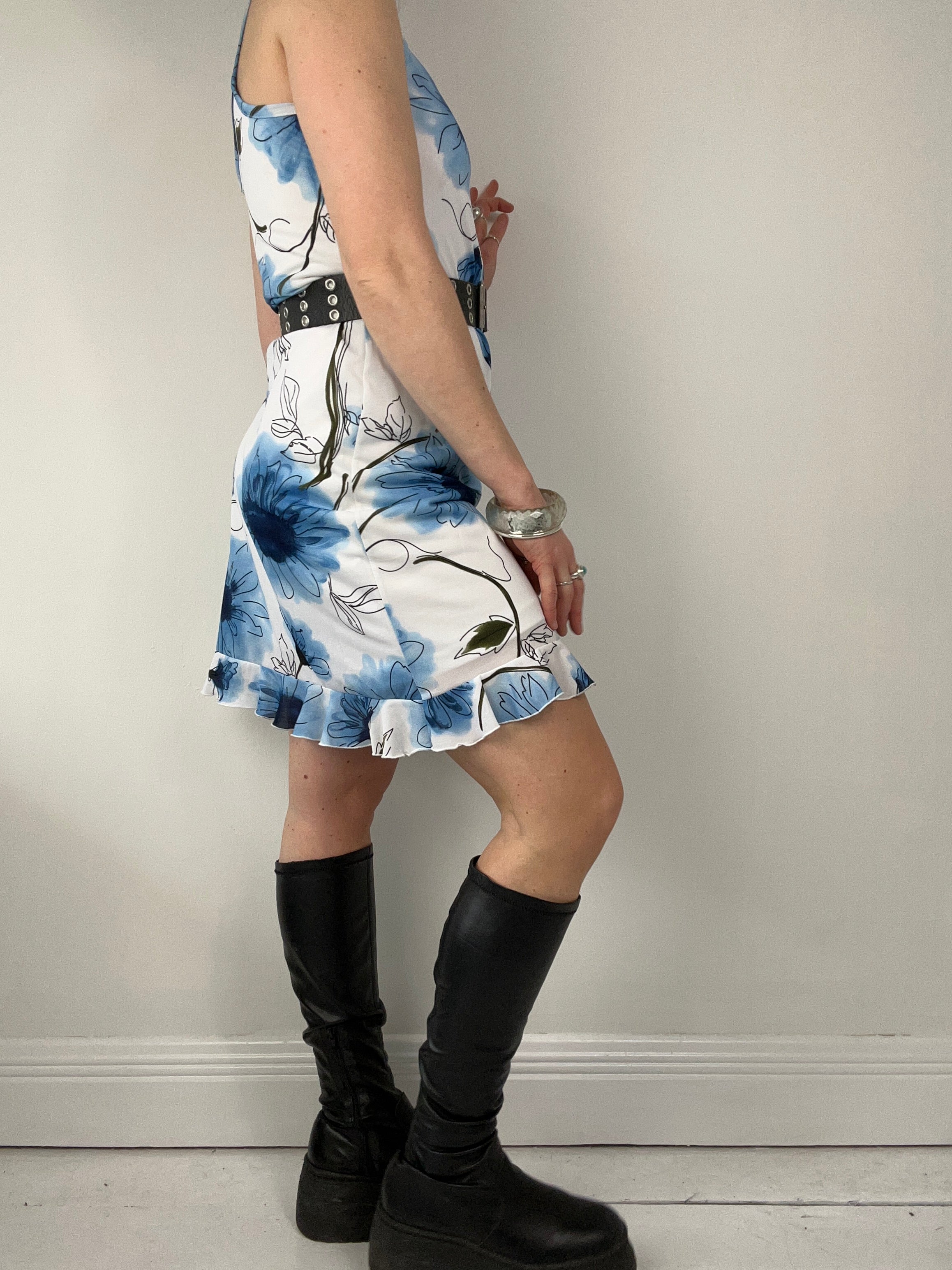 Blue Floral Mini dress Size 12