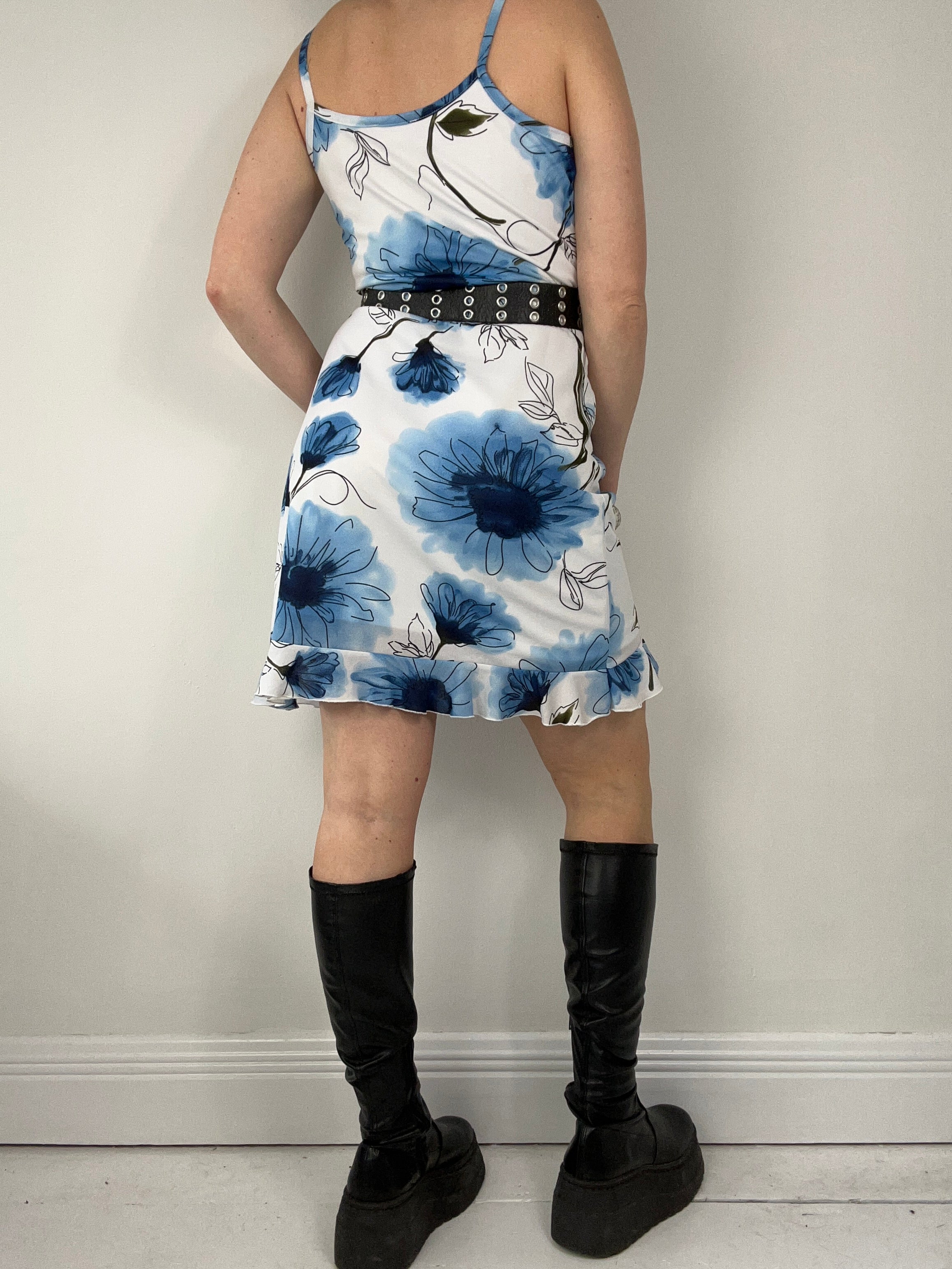 Blue Floral Mini dress Size 12