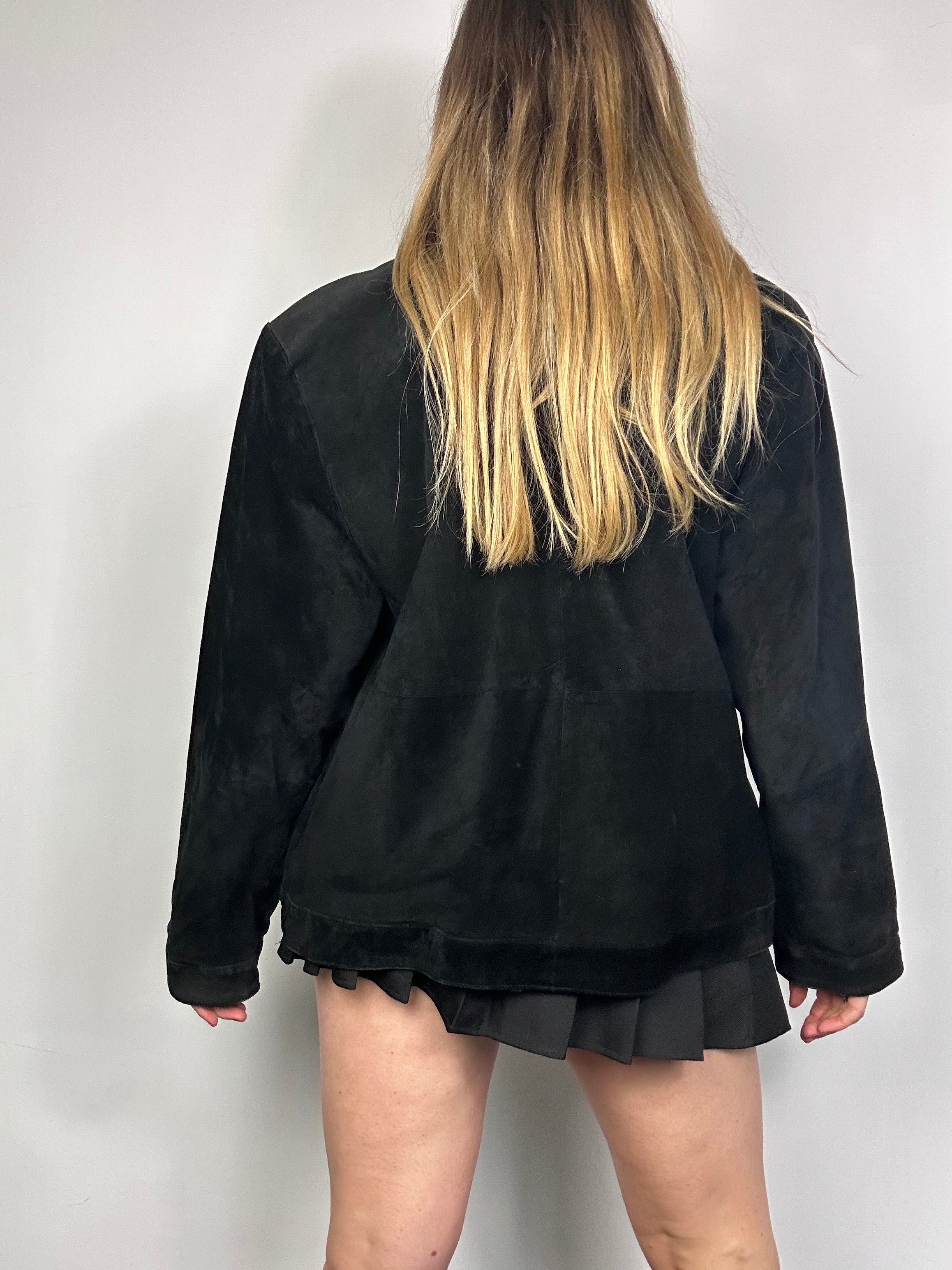 paint Embroidered Suede 80's jacket Size 10/12