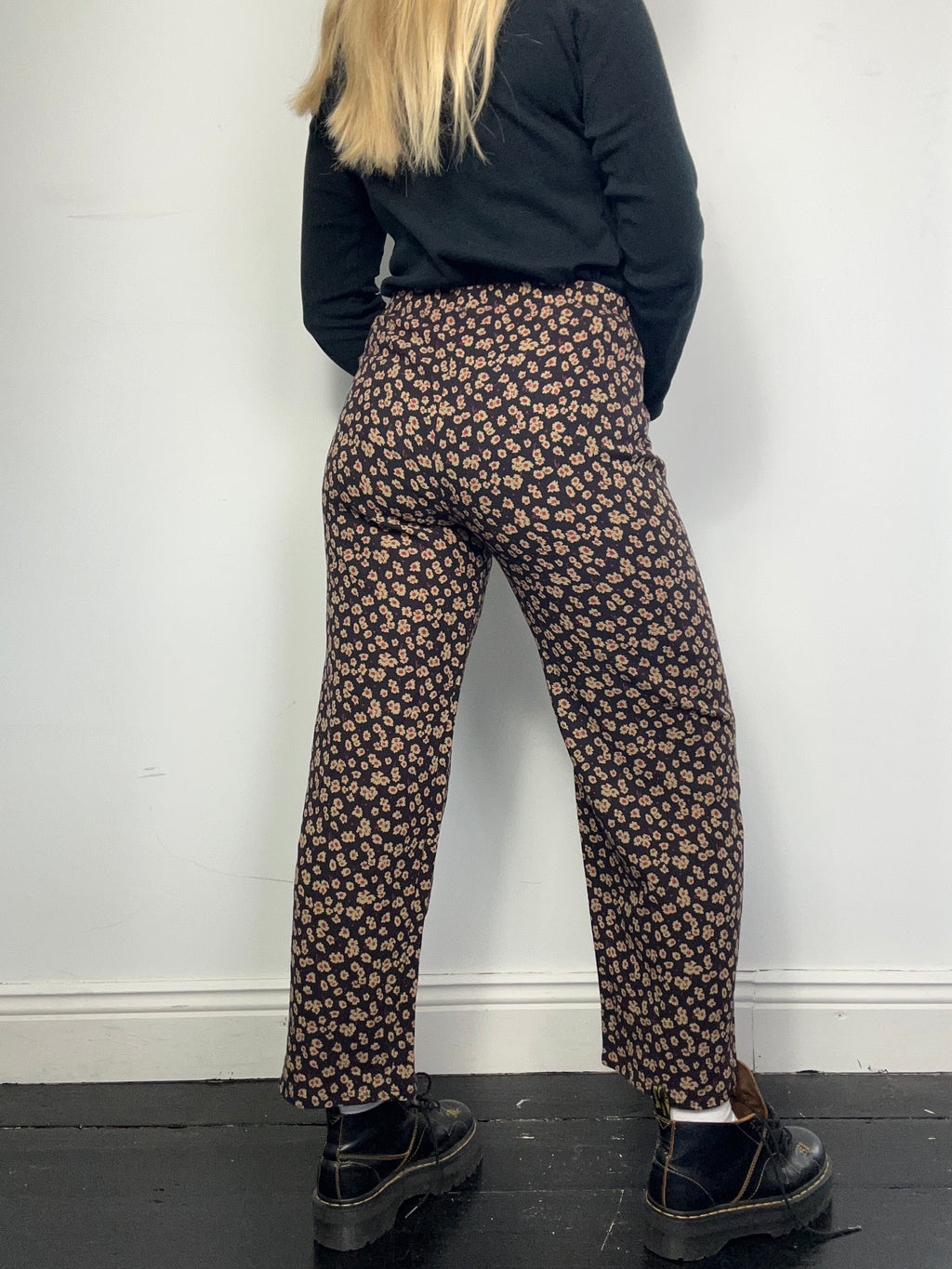 Floral Brown Pants Size S