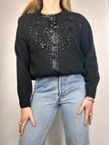 Black Sequin 80's Cardi Size 10