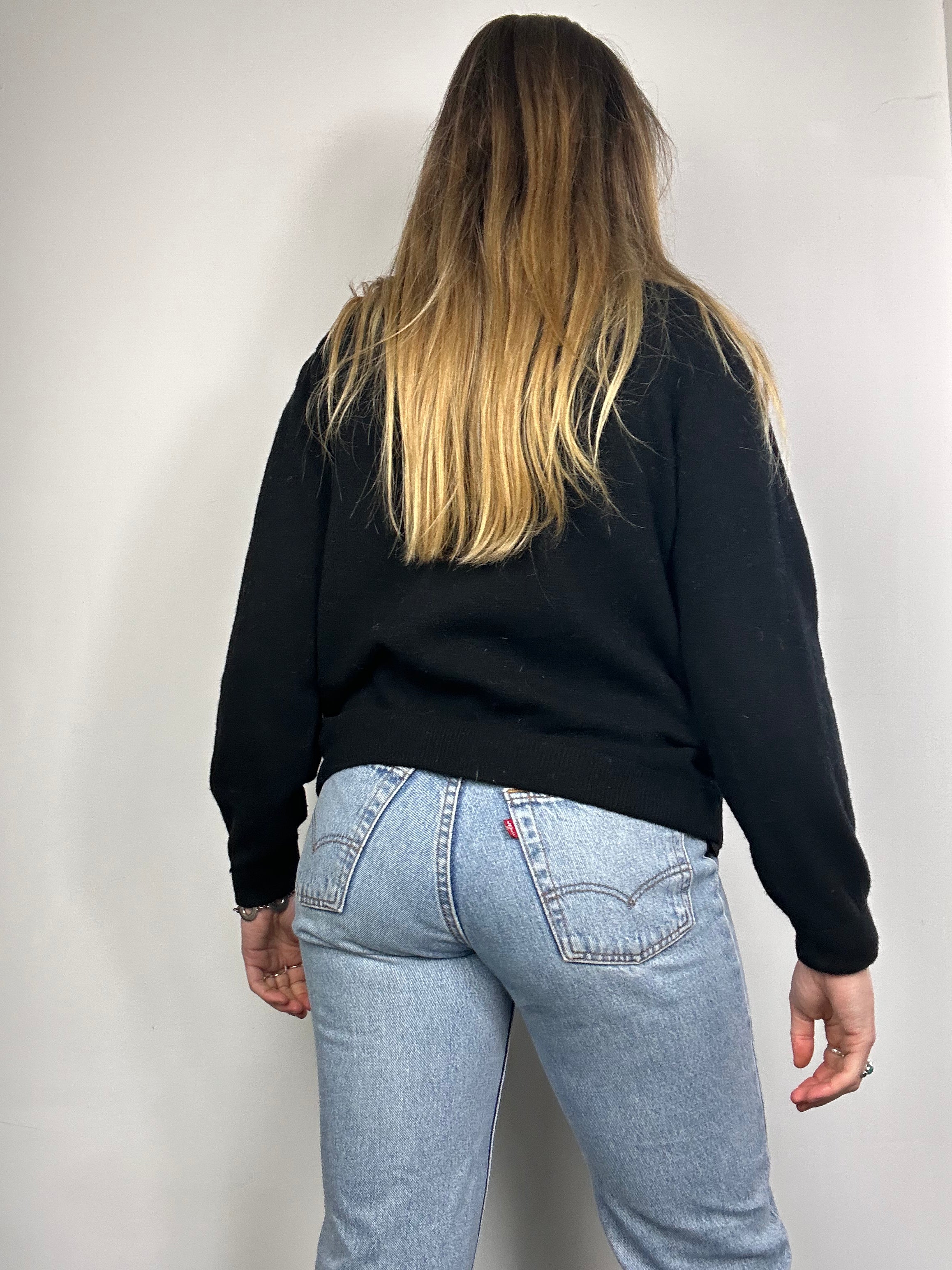 Black Sequin 80's Cardi Size 10