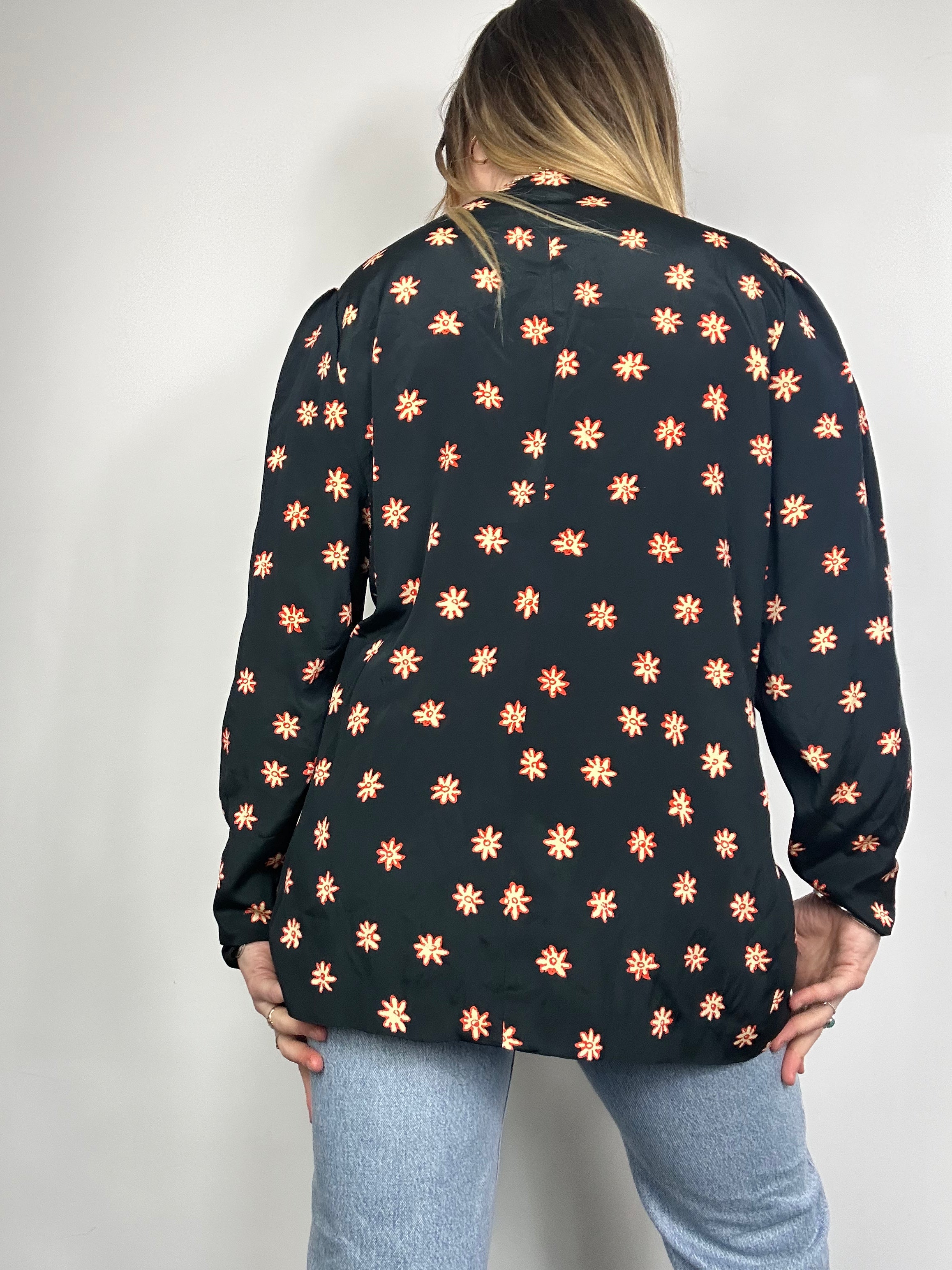 Floral Bog Collar Shirt Size 12