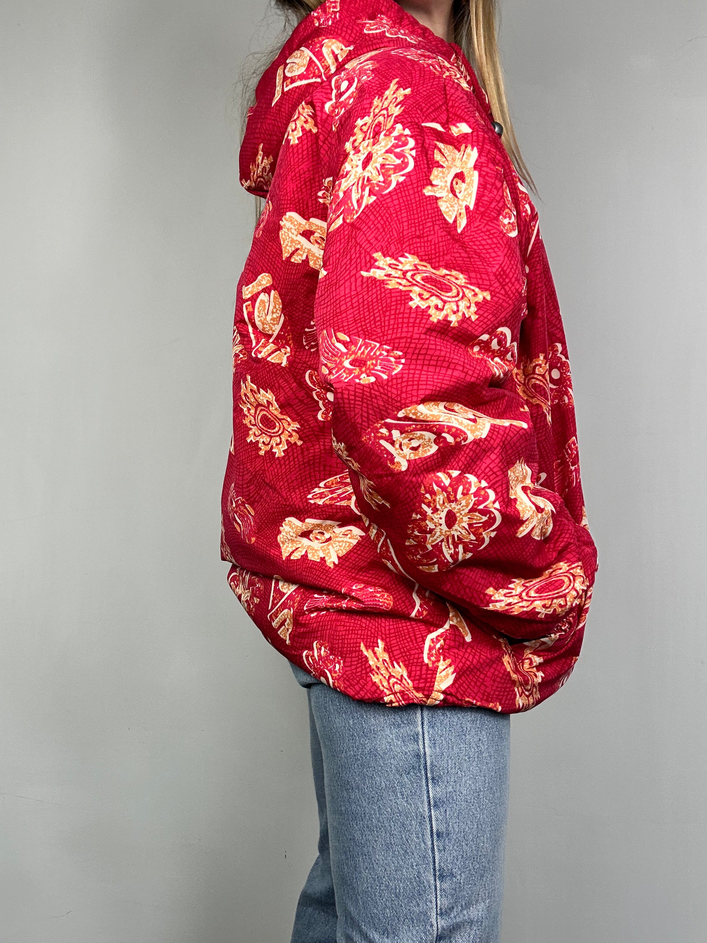 Red 80's Bomber Jacket Size L