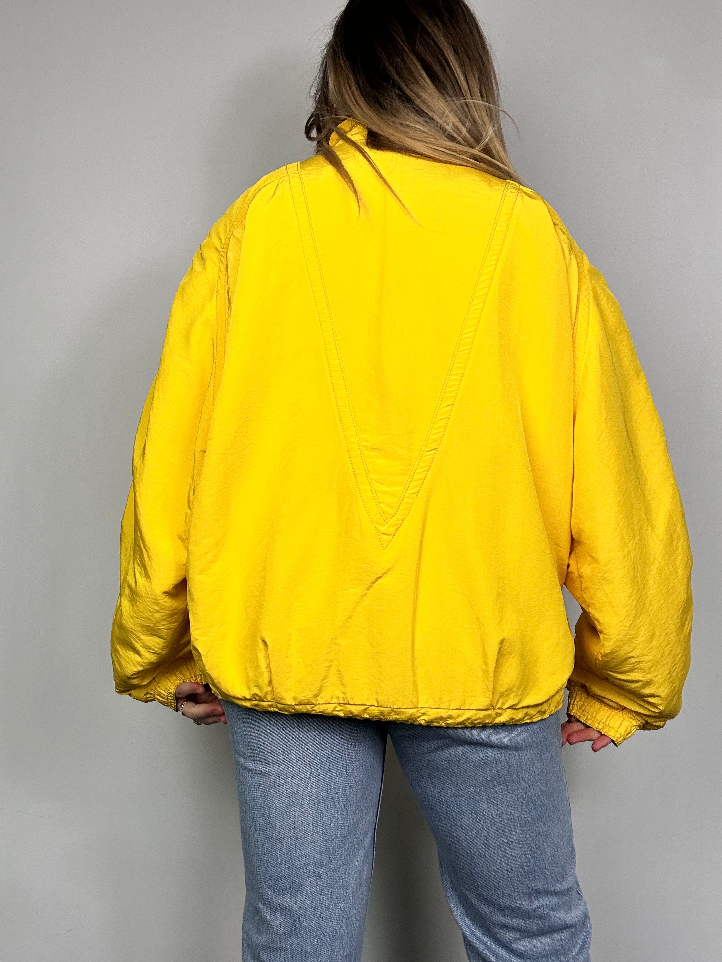 Half Zip Yllow 80's Jacket Size M