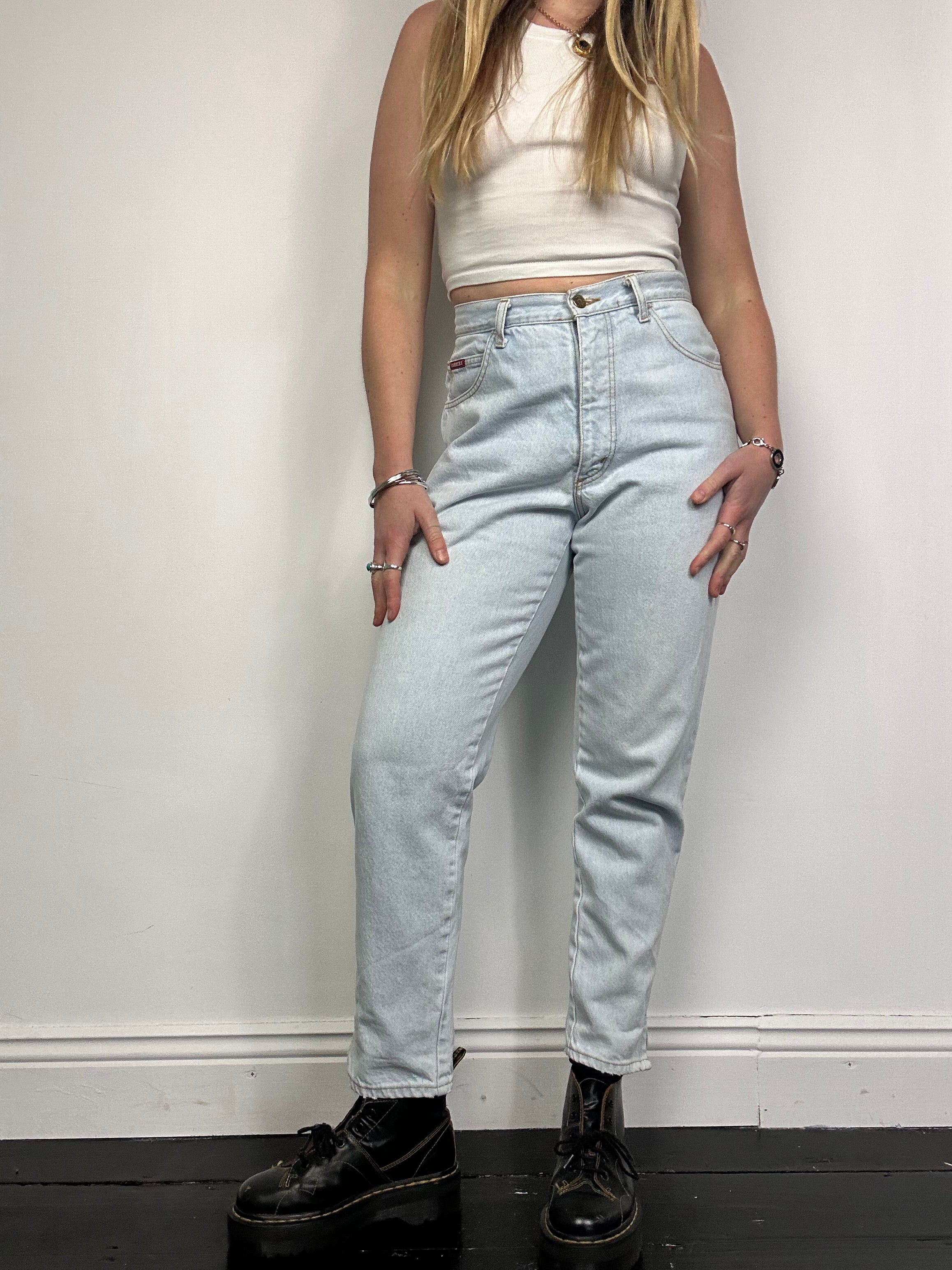 Pale Denim 80's Jeans Size 28” waist