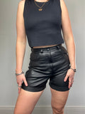 High 80's Waisted Leather Shorts Size 6