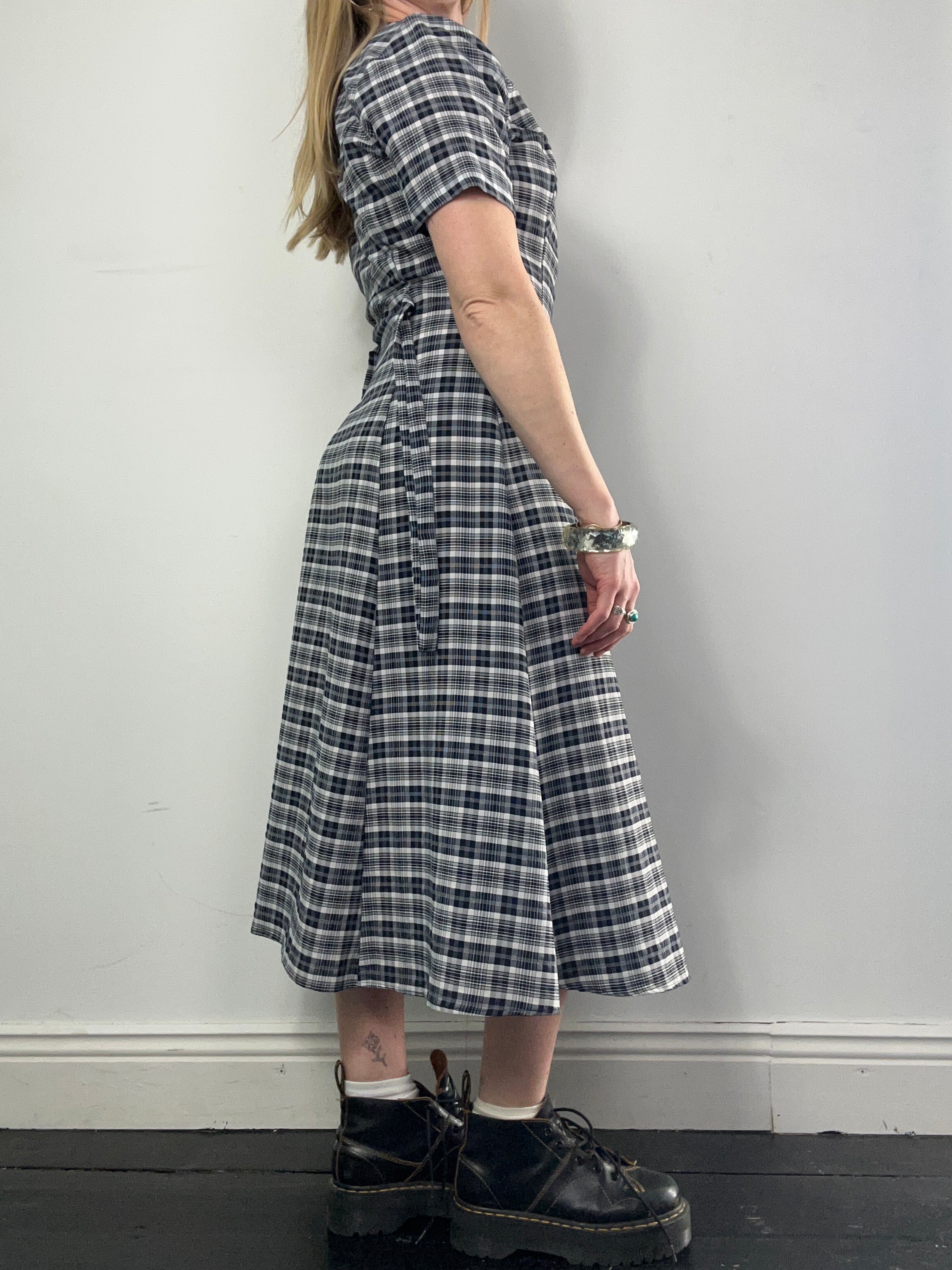 Tartan 90's Midi Dress Size 10