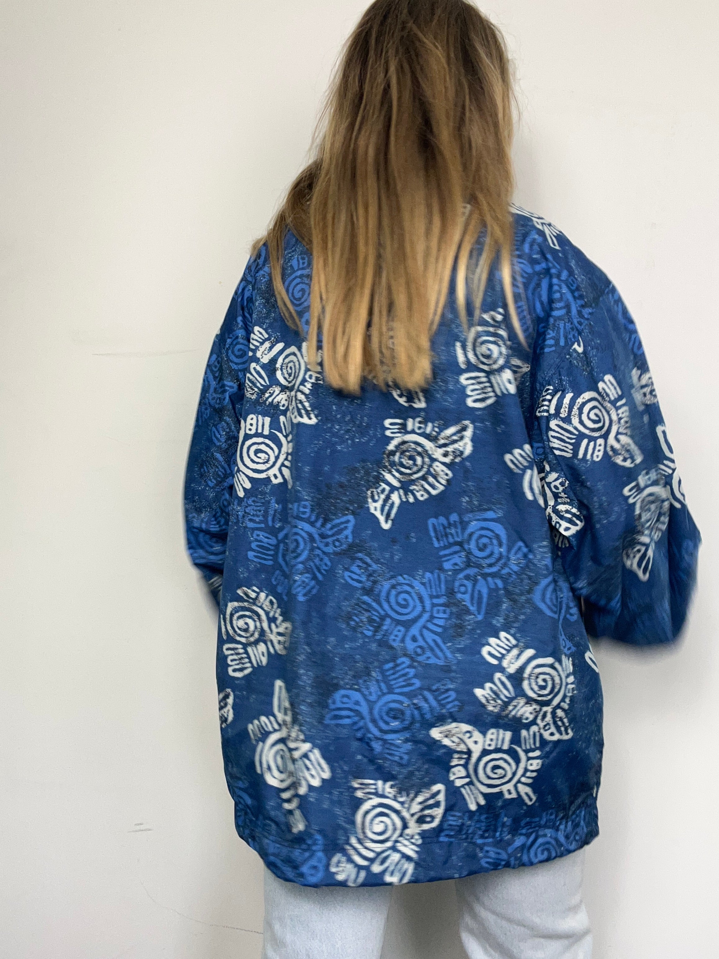Blue 90's Swirl Raincoat Size L