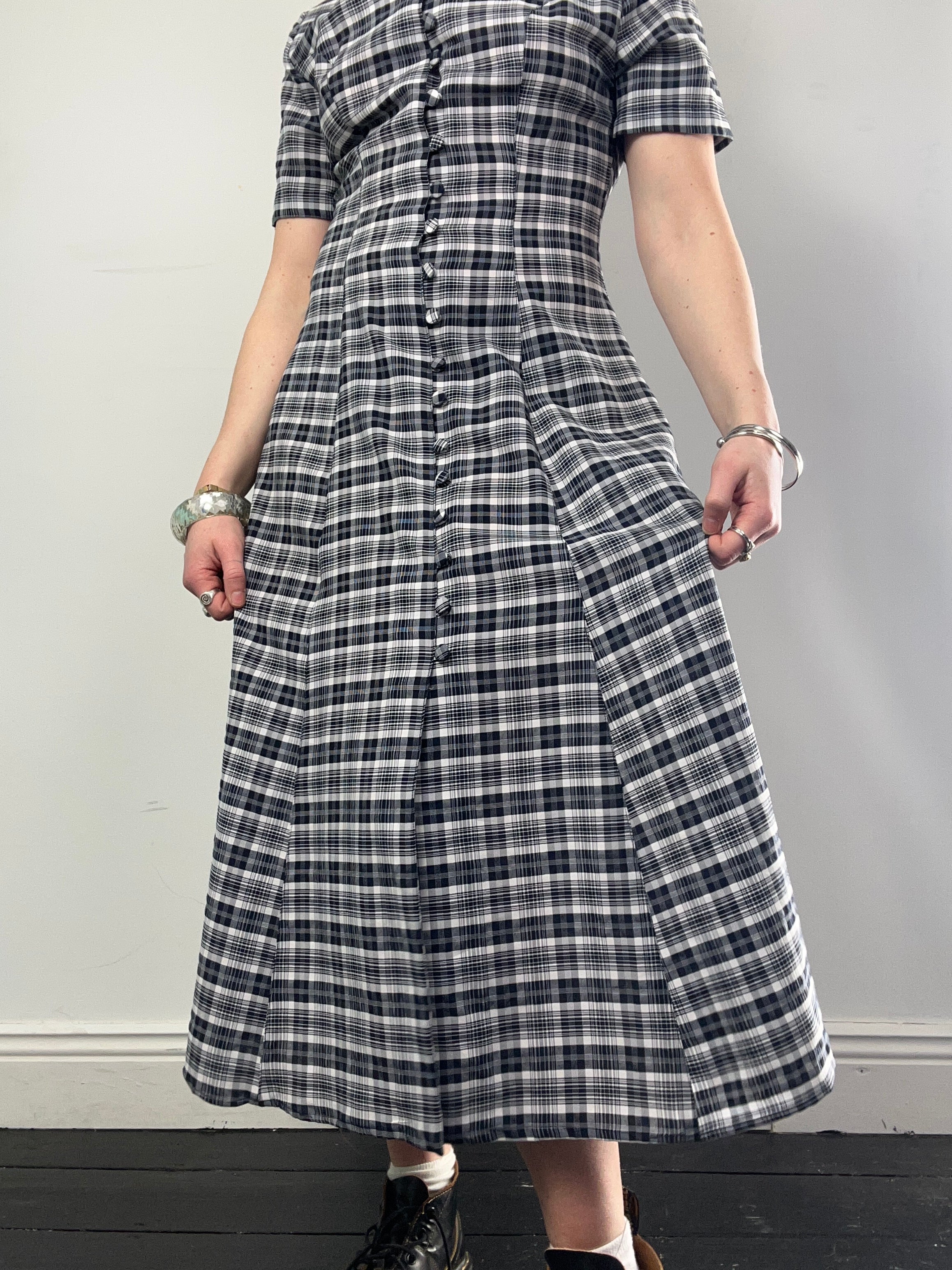 Tartan 90's Midi Dress Size 10
