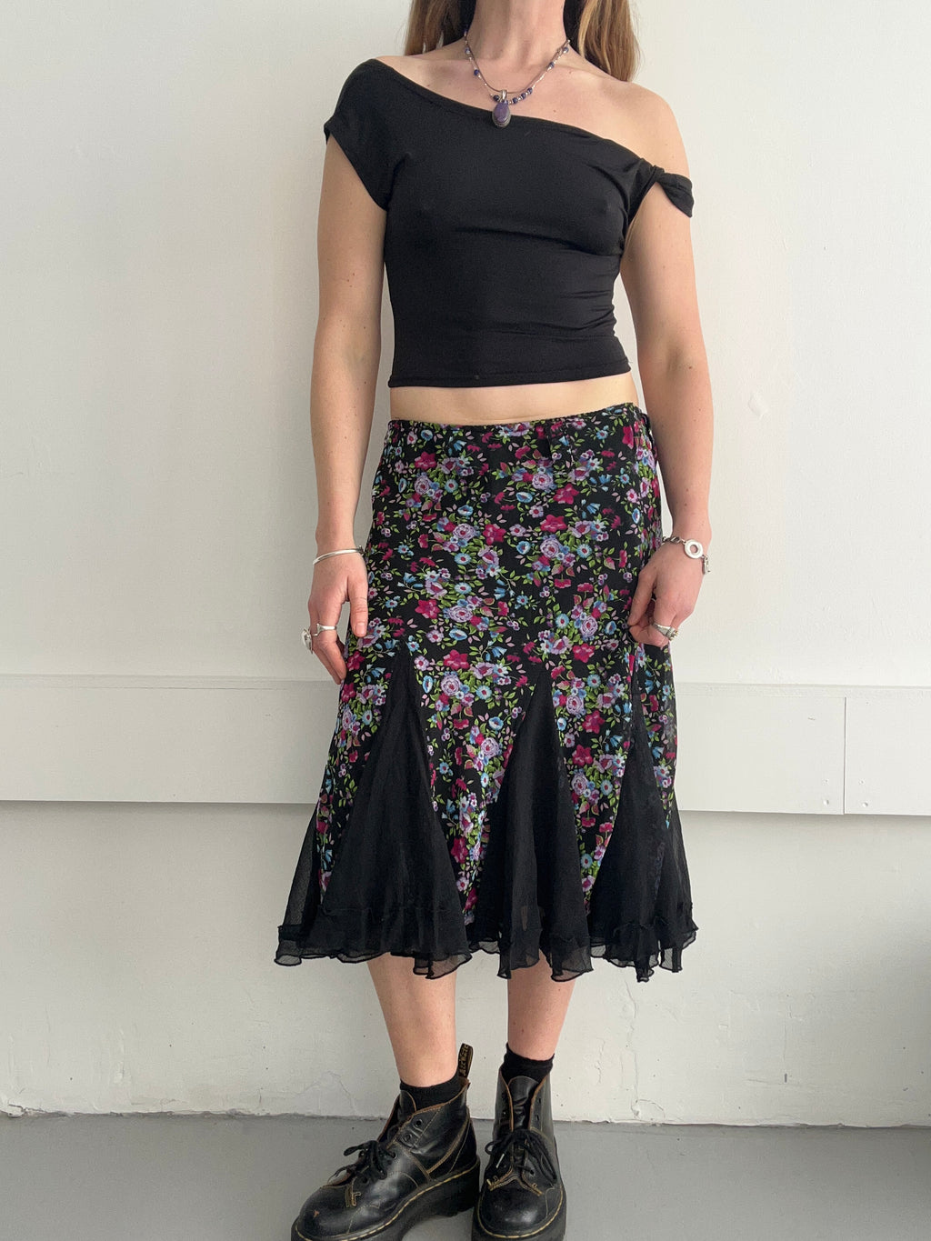Chiffon Midi Skirt 90's Size 12