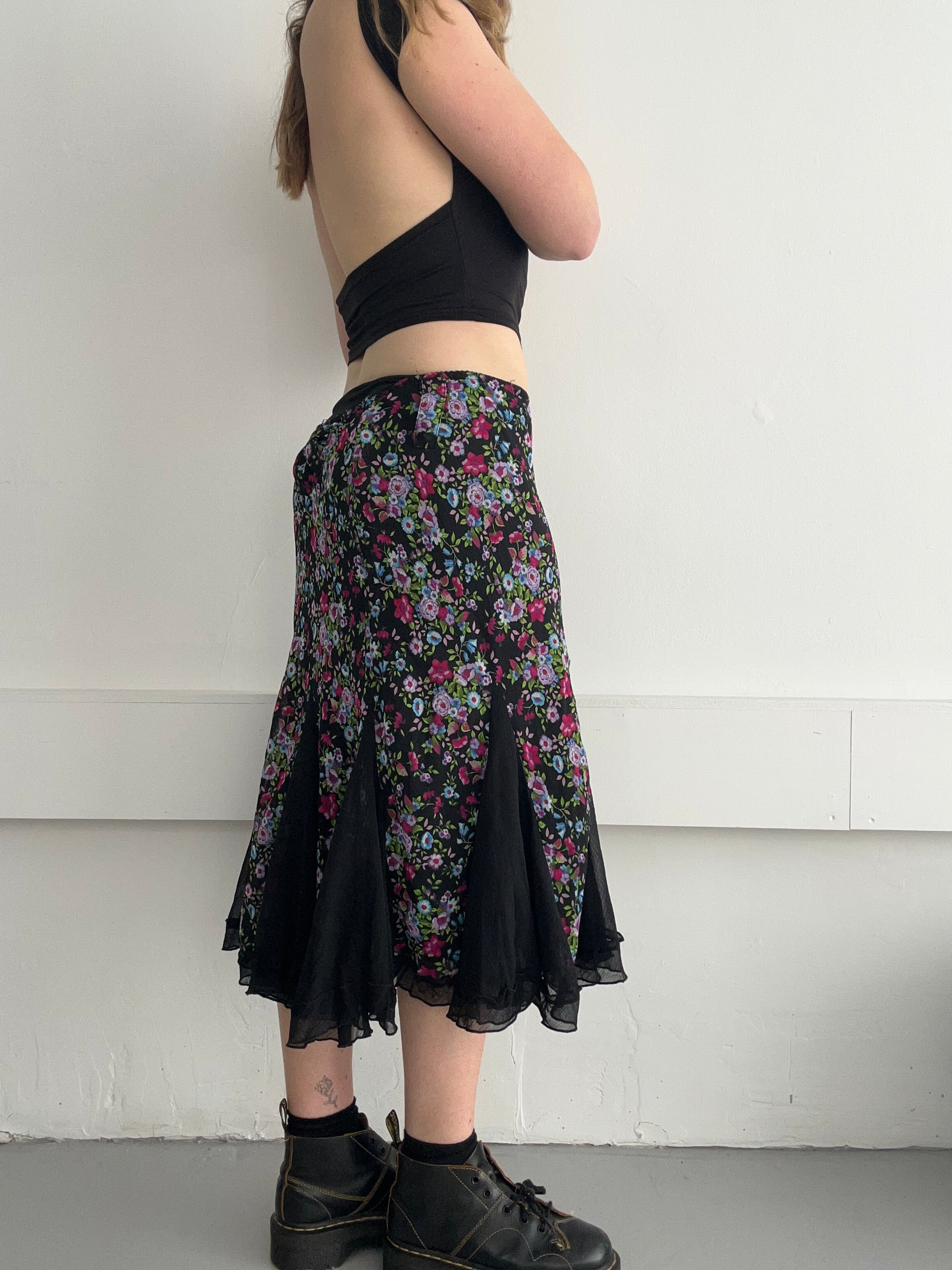 Chiffon Midi Skirt 90's Size 12