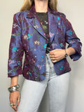Silk Purple Embroidered Jacket Size 10