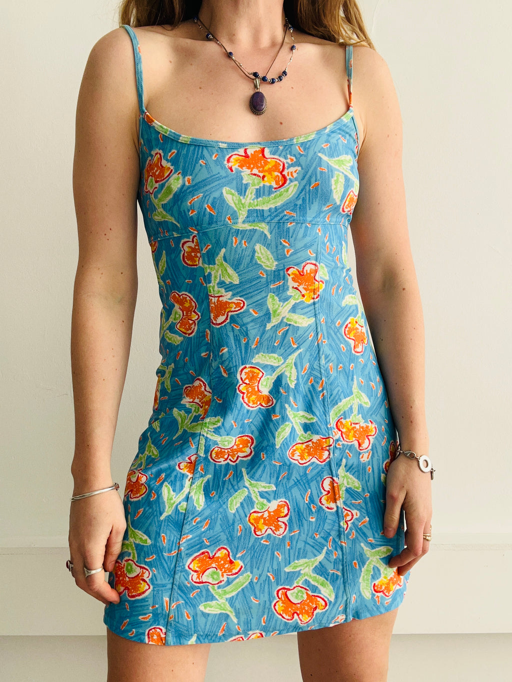 Floral 90's Mini Dress Size 8/10
